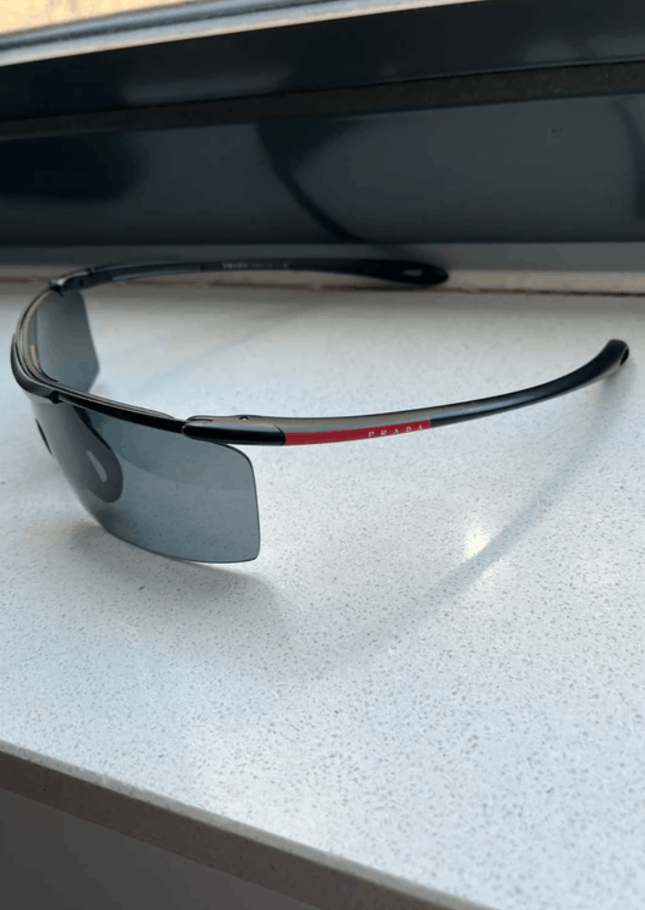 Prada PRADA Sunglasses Wrap Shield Mask Symbole Sport Red Tab Size ONE SIZE - 2 Thumbnail