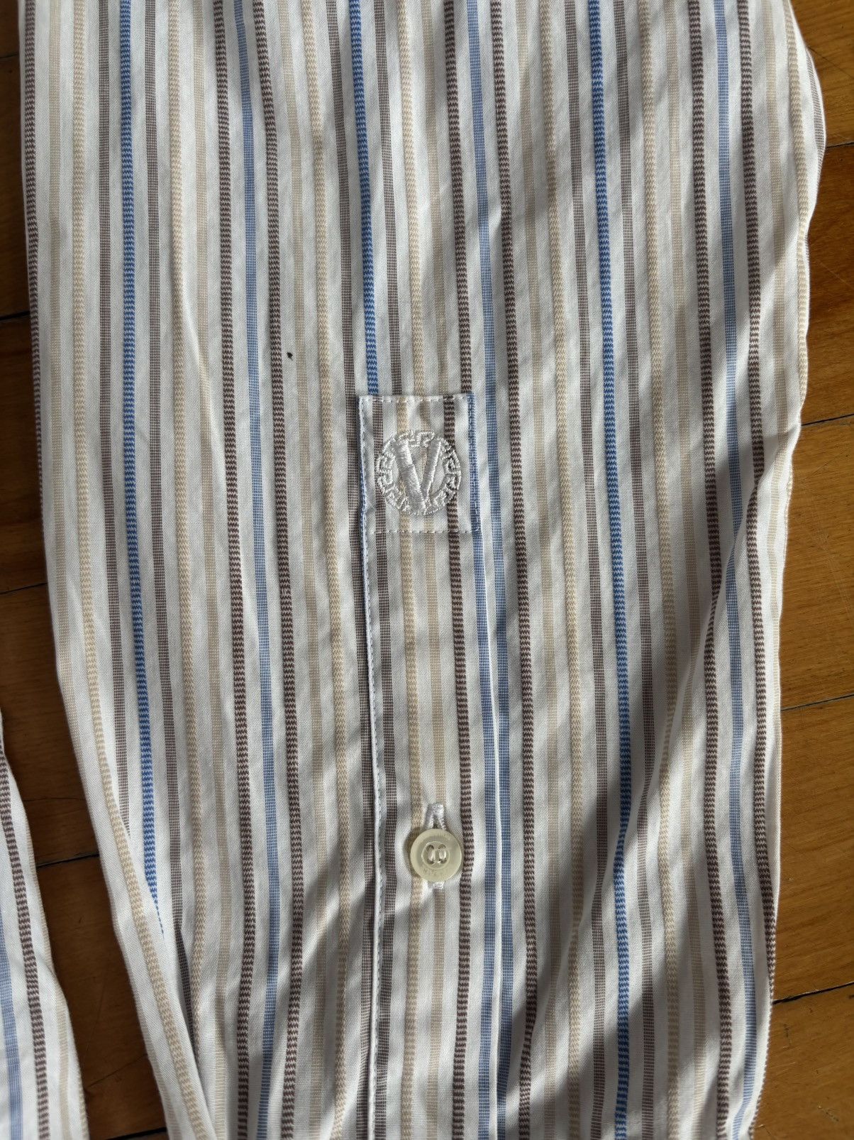 Versace Versace Striped Button Down Shirt Men 16.5 42 Size US L / EU 52-54 / 3 - 7 Thumbnail
