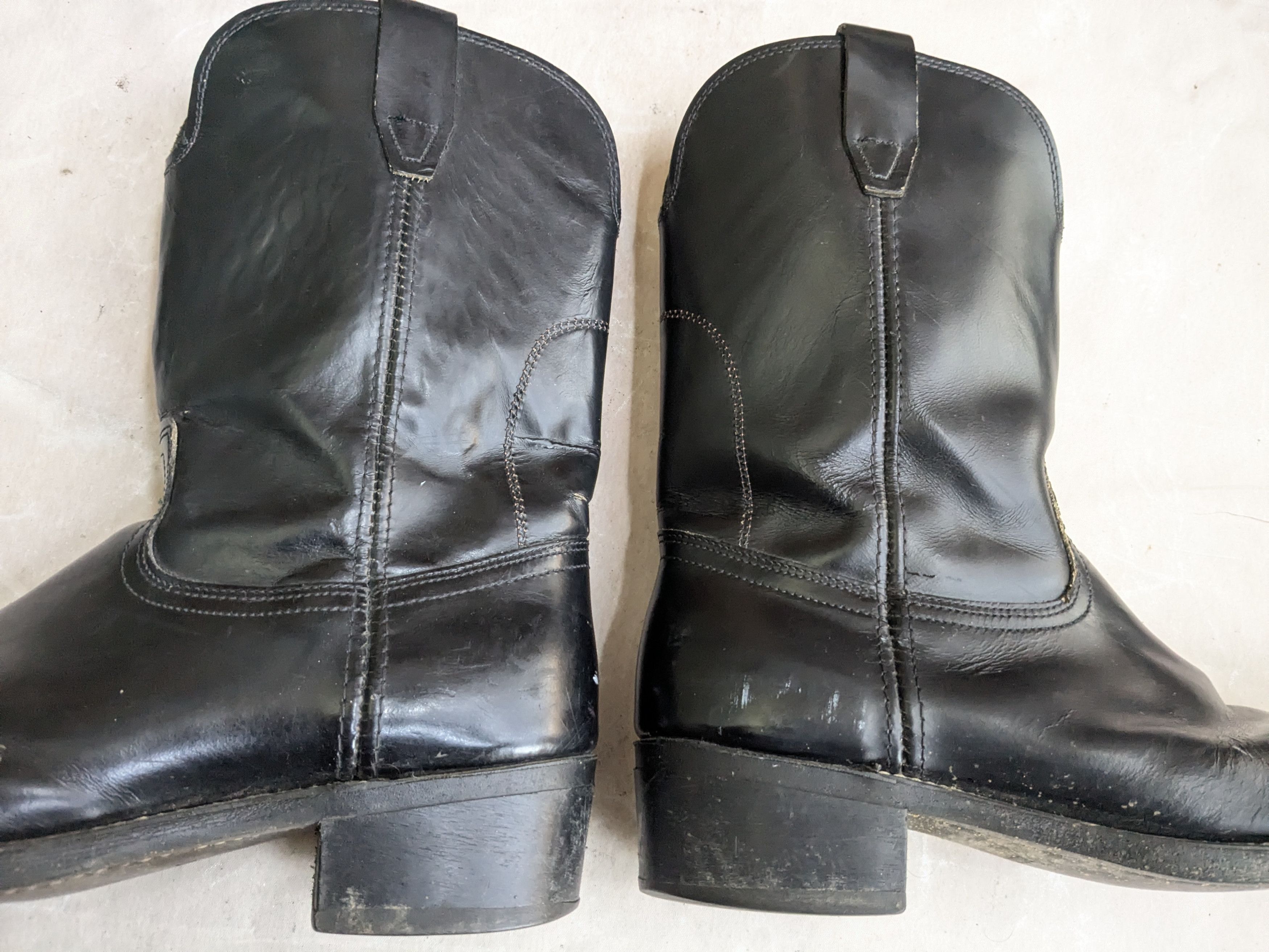 Genuine Leather Georgia Cowboy Boots Black Leather 10.5 EE Wide USA Size US 10.5 / EU 43-44 - 5 Thumbnail