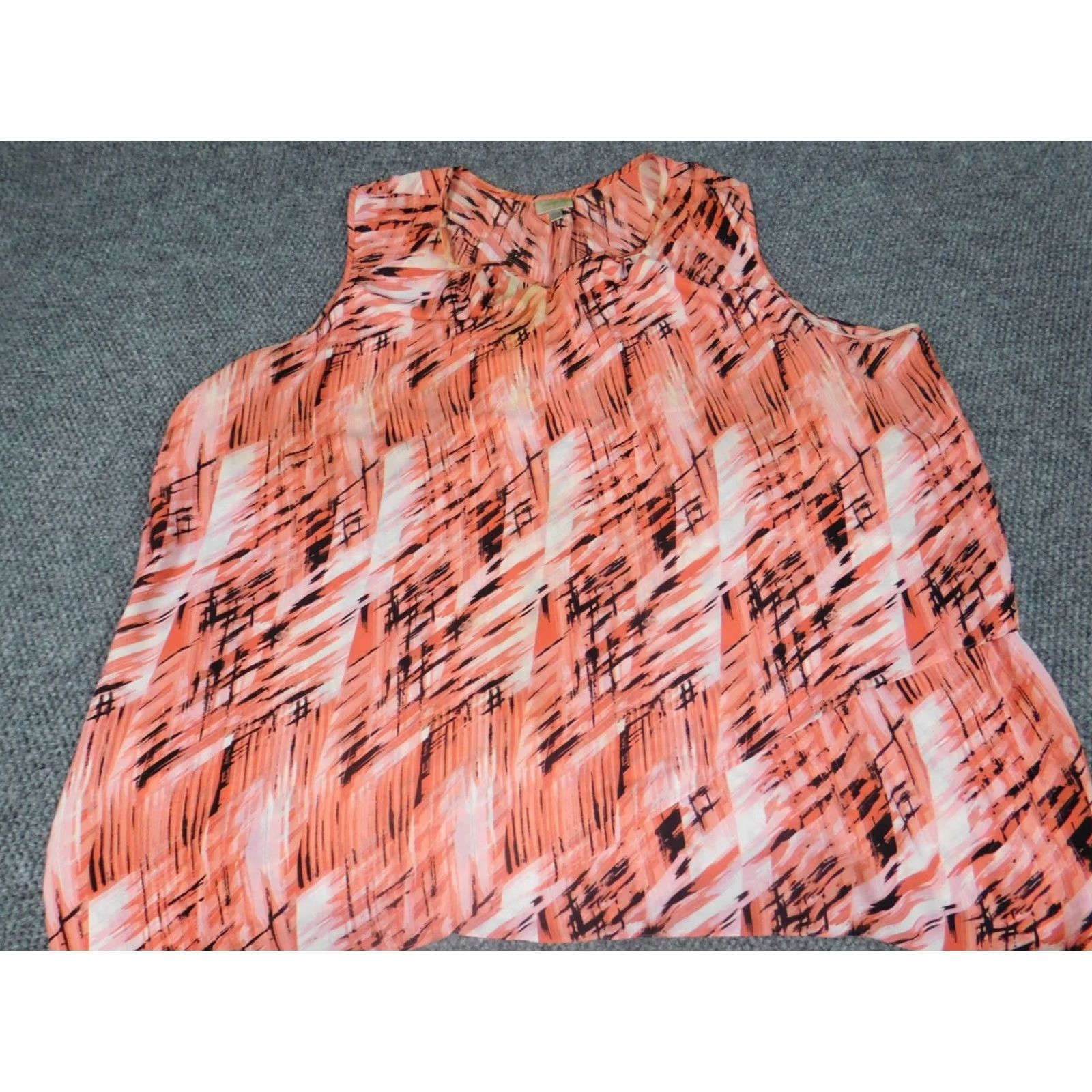 Avenue Avenue Blouse Shirt Womens Cap Sleeve Collar Pullover Orange 30 Floral Ruffle Stretch Casual Ladies Regular Size 4XL / US 24-26 - 2 Thumbnail