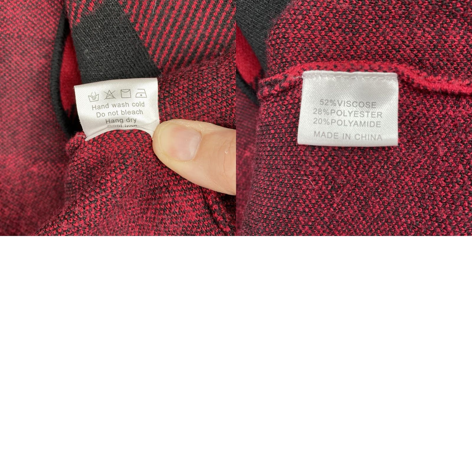 Vintage Chic Soul Cardigan Sweater Womens 1X Red Buffalo Plaid Open Front Draped Duster Size XL / US 12-14 / IT 48-50 - 8 Thumbnail