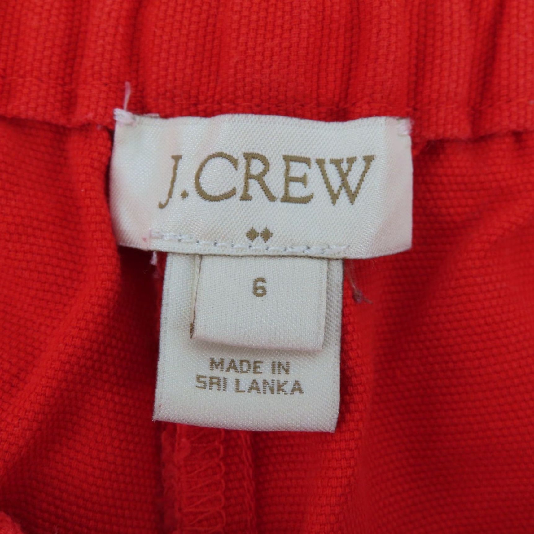 J.Crew J. Crew Women 6 Red Orange Pull On Shorts with Pockets All Cotton Stretch Waistband Casual Chino-Style Shorts Women (Size 6) Size 28" / US 6 / IT 42 - 6 Thumbnail
