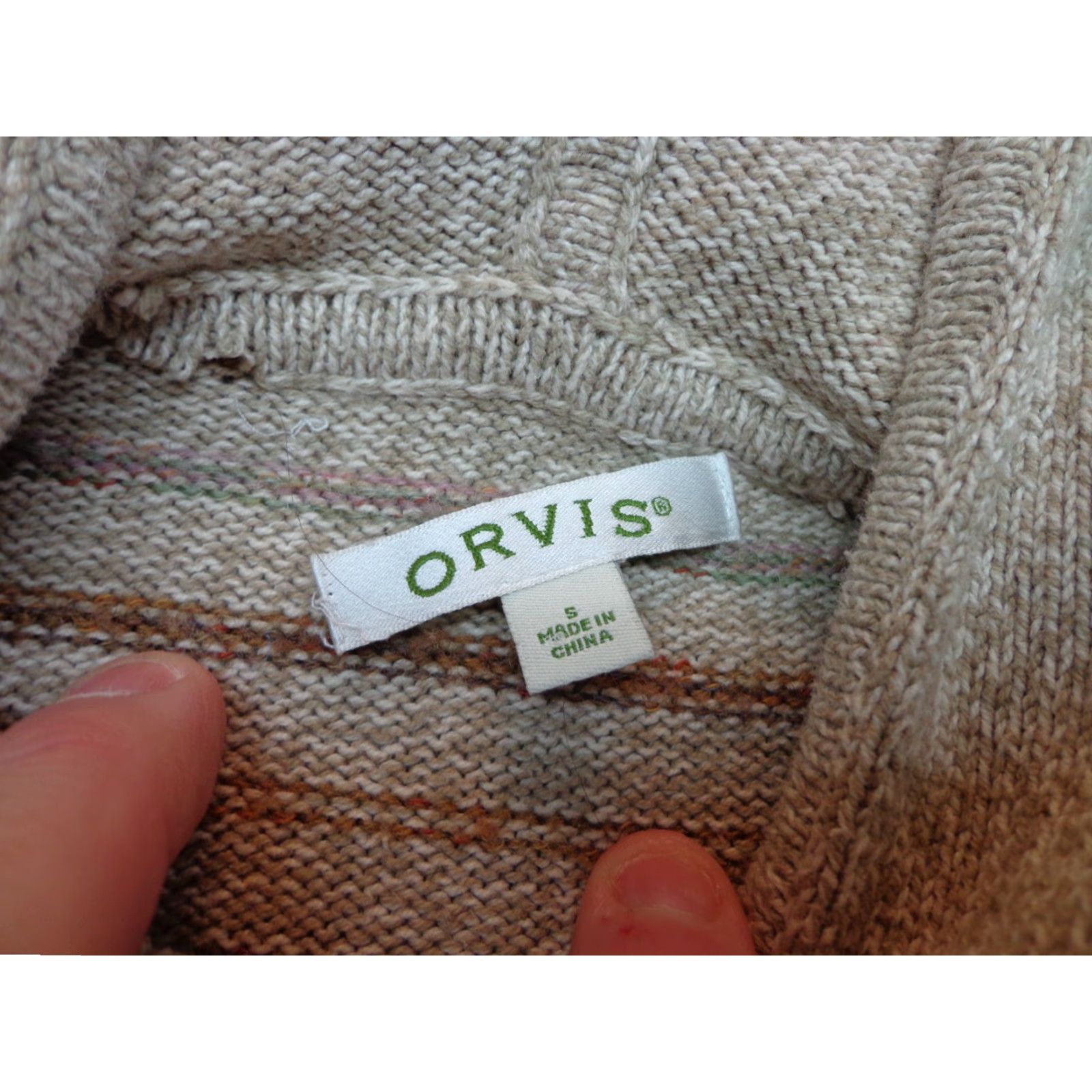 Orvis Orvis Hoodie Womens Sweater Brown Stripe Size Small FLAW, Pullover, Long Sleeve, Hooded, Regular, Women, Hoodie, Brown Striped, Vintage No, Size M? Size M / US 6-8 / IT 42-44 - 4 Thumbnail
