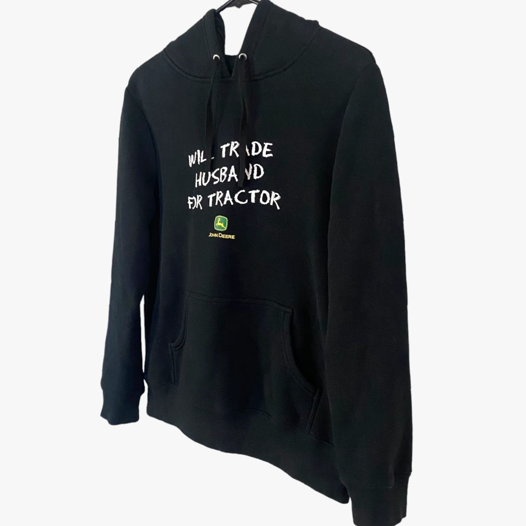 John Deere John Deere Hoodie Sweatshirt Black Womens S Pullover Hooded Pockets Drawstring Kangaroo Pouch Tractor Western Casual Gift Size S / US 4 / IT 40 - 3 Thumbnail