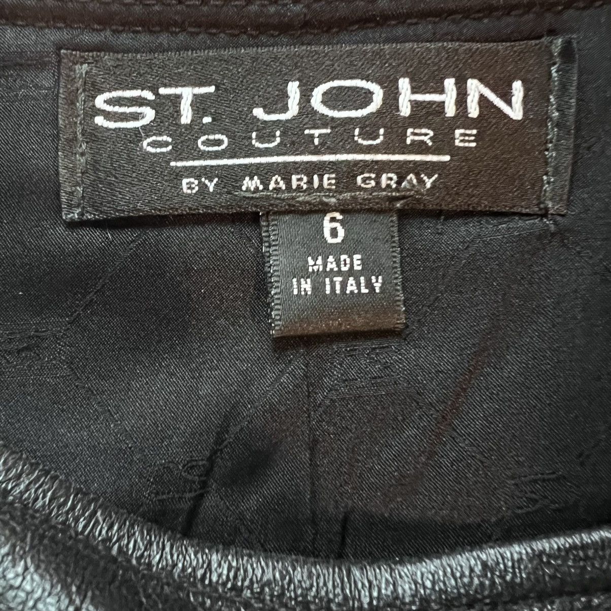 St. John St. John Leather Skirt Size 28" / US 6 / IT 42 - 3 Thumbnail