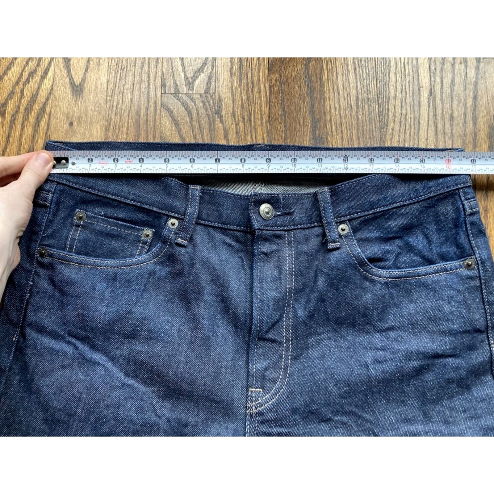 Uniqlo Uniqlo Jeans Mens 32x26 Selvage Blue Dark Wash Slim Straight Kaihara Denim Size US 32 / EU 48 - 7 Thumbnail