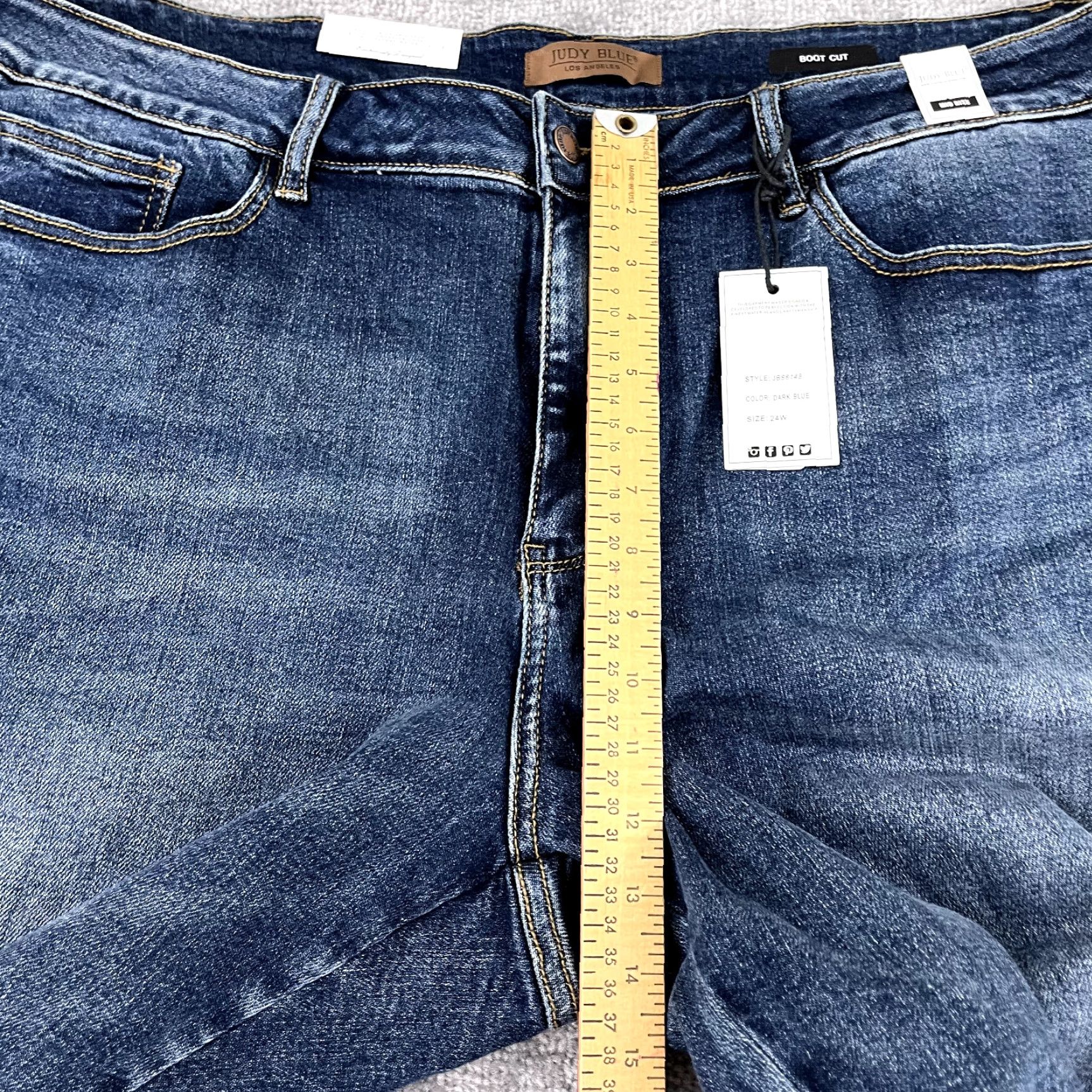 Denime Judy Blue Jeans Womens Size 24 W Boot Cut Dark Blue Mid Rise Denim Ranch NEW Jeans Shirt? Size 42" / US 20 - 4 Thumbnail