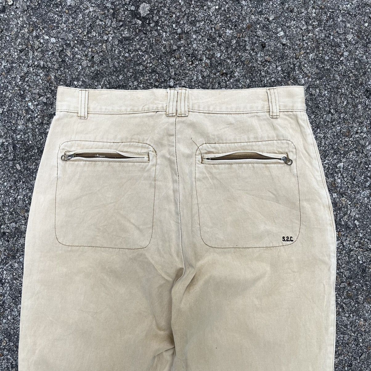 Stussy Vintage Stussy S2C Faded Pant Baggy Loose Fit Khaki Brown Size US 32 / EU 48 - 12 Thumbnail