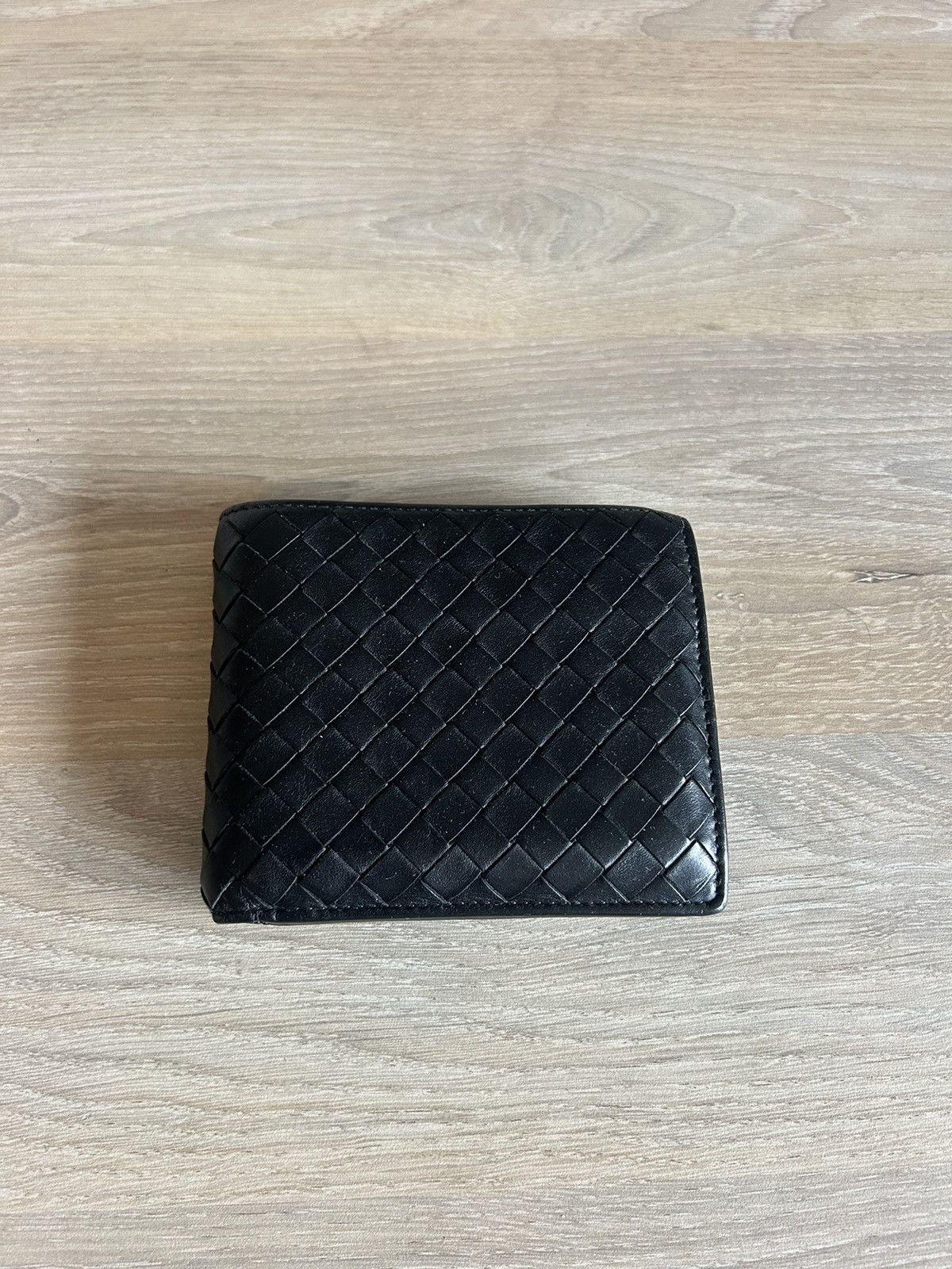 Bottega Veneta Black Intrecciato Leather Wallet