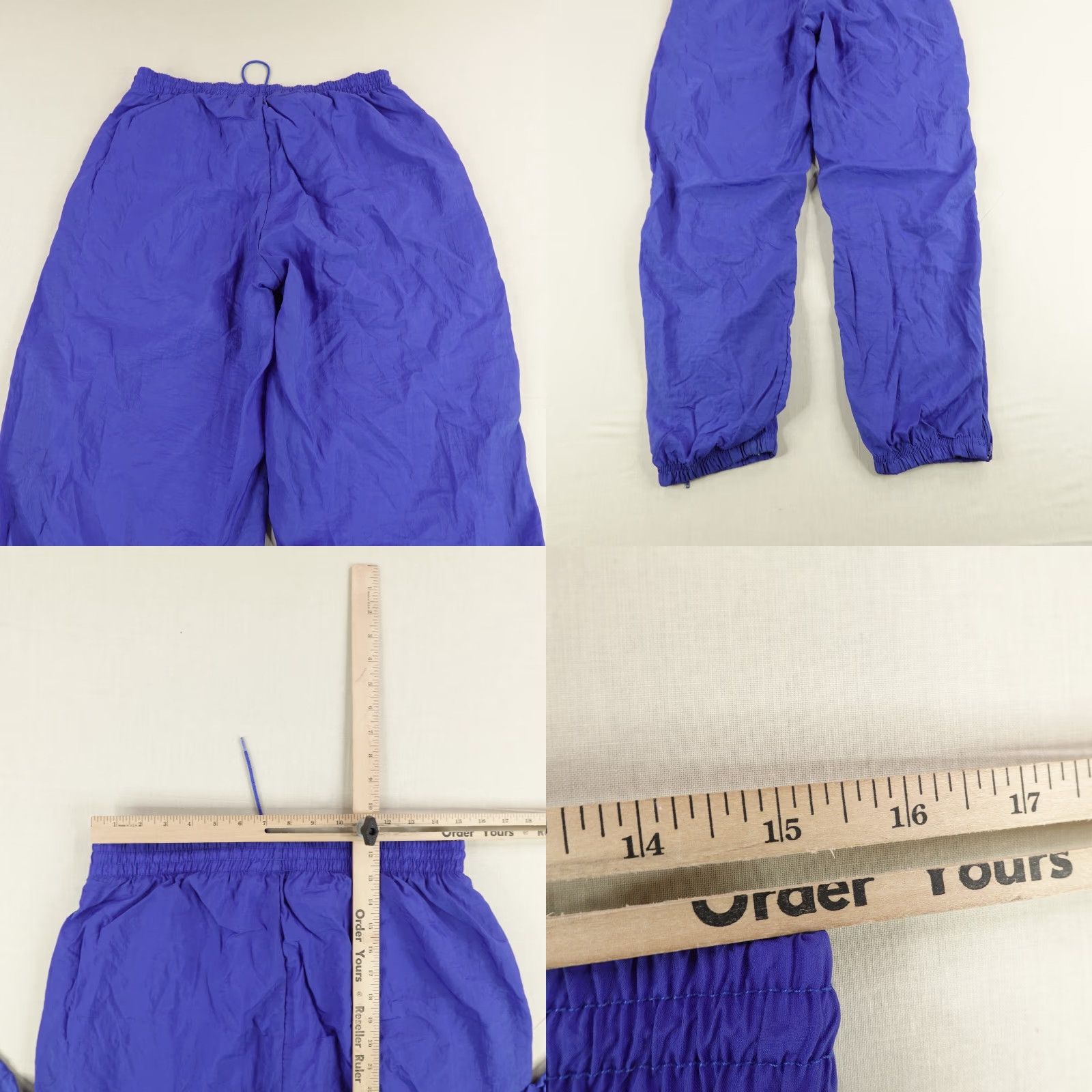 Reebok Vintage Reebok Pants Large Blue Windbreaker Track Pants Ankle Zip Lined 90s joggers ensemble? Size US 31 - 8 Thumbnail