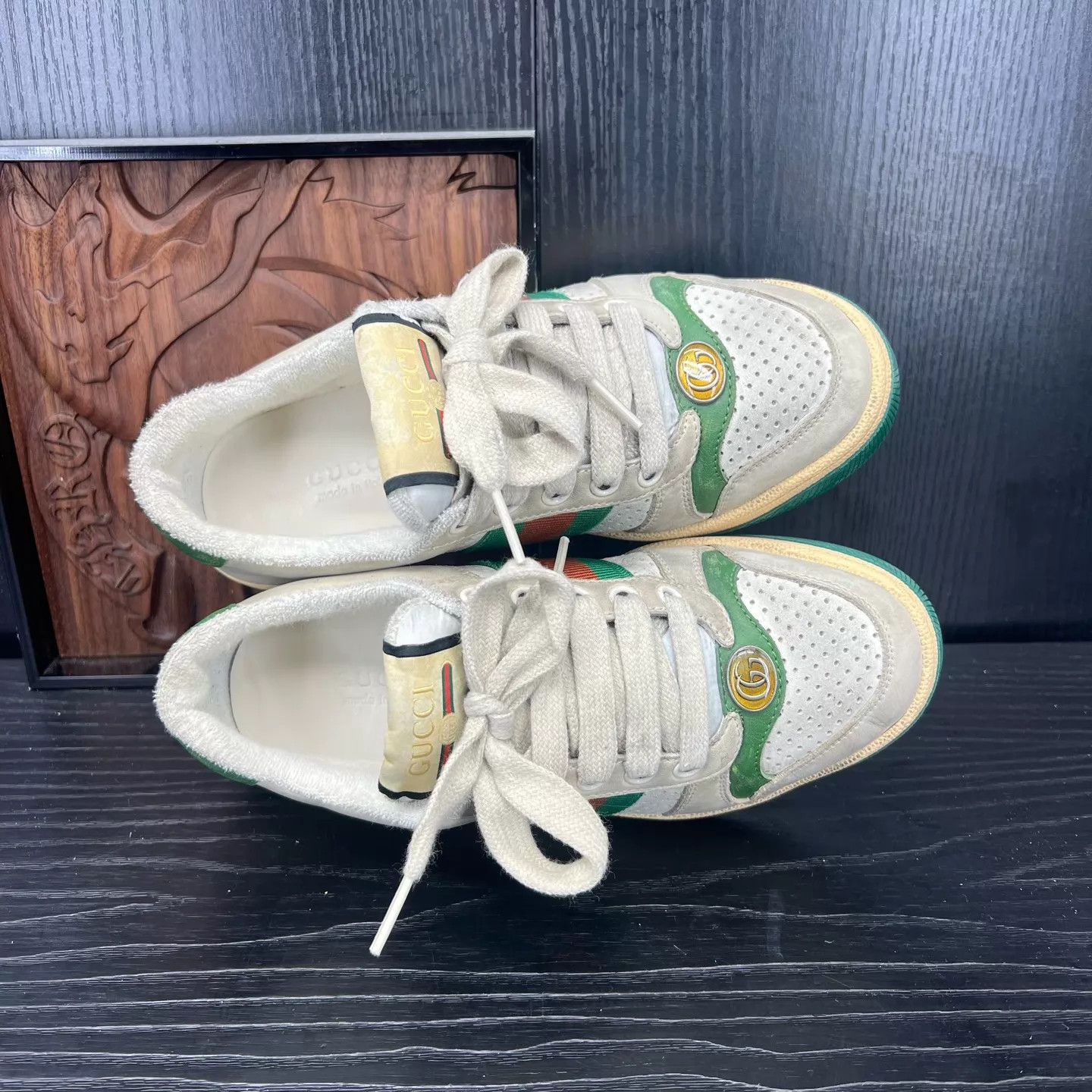 Gucci Gucci Women's No Logo Distressed Sneaker 34.5 Near New Size US 4 / IT 34 - 2 Thumbnail