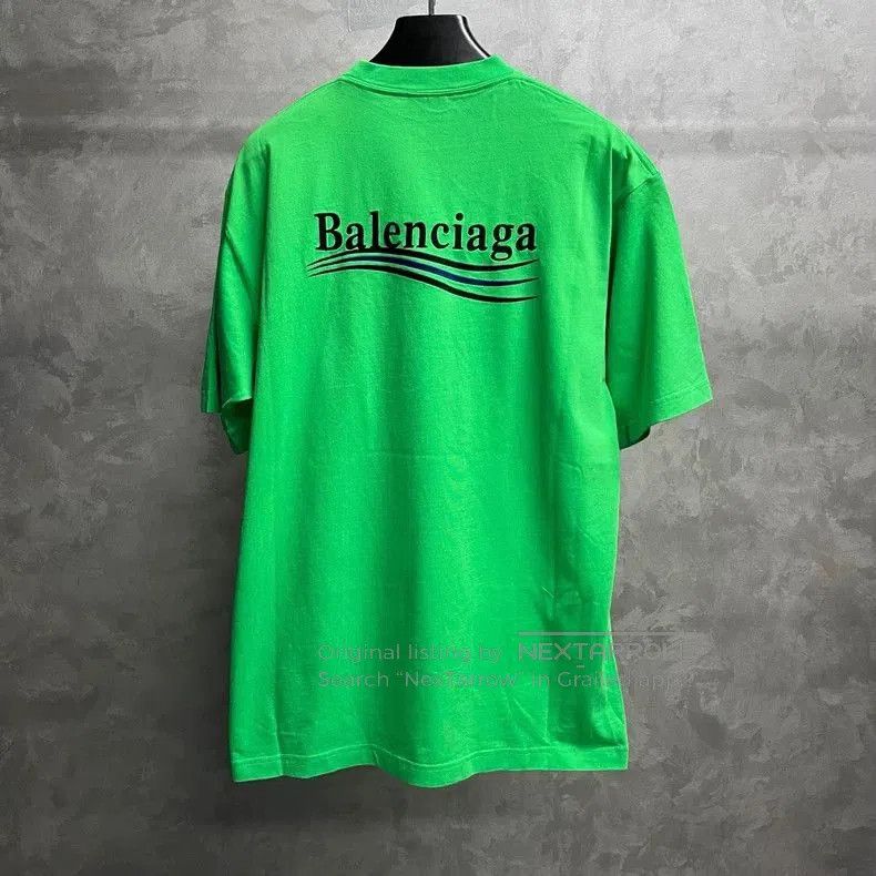 Balenciaga Balenciaga Green Logo Print Short Sleeve T-shirt. Size US XS / EU 42 / 0 - 2 Thumbnail