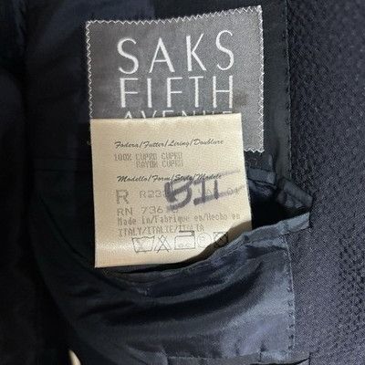 Hugo Boss Hugo Boss Mens Wool Blazer Saks Fifth Avenue Jacket Navy Siz Size 42R - 9 Thumbnail