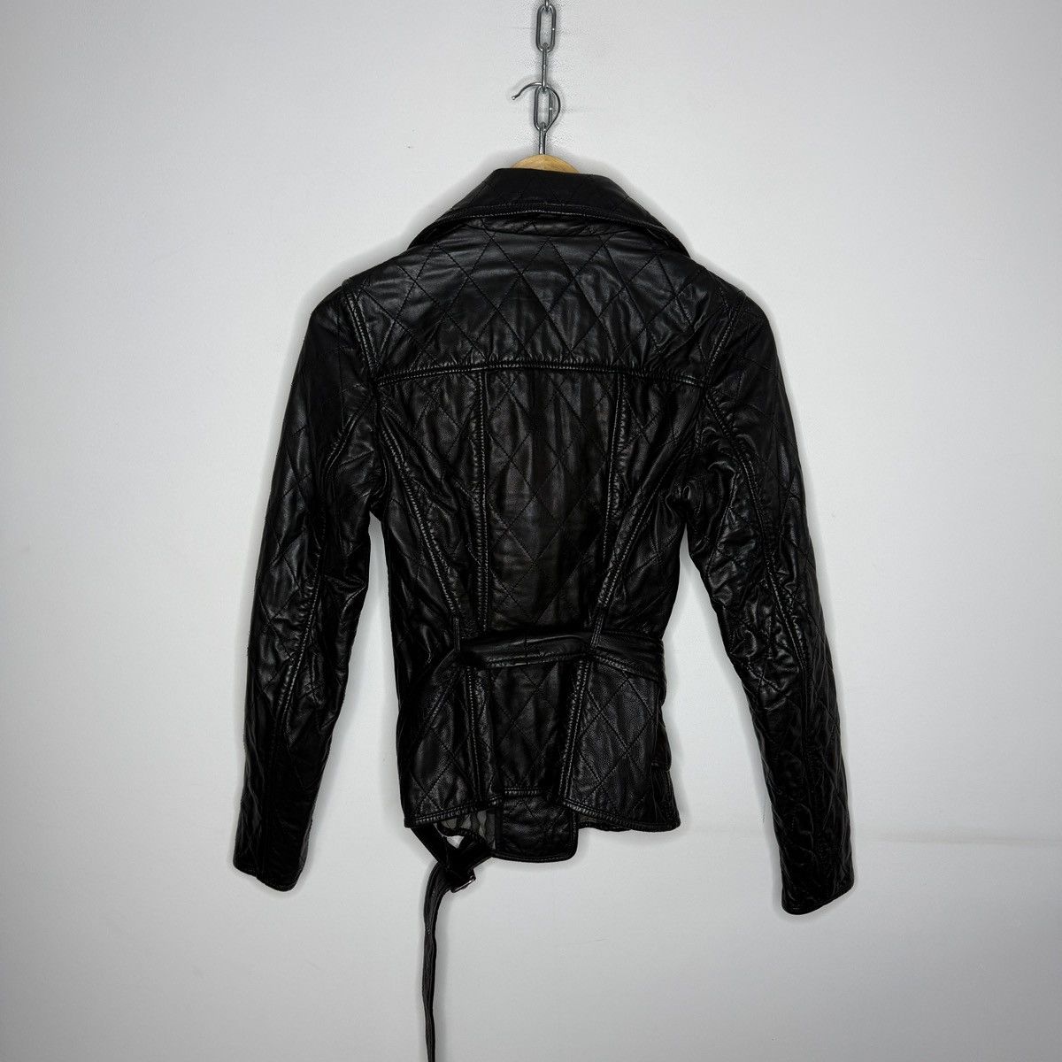 Burberry Burberry Leather Jacket Coat Quilted Belted Double Breasted Size M / US 6-8 / IT 42-44 - 9 Thumbnail