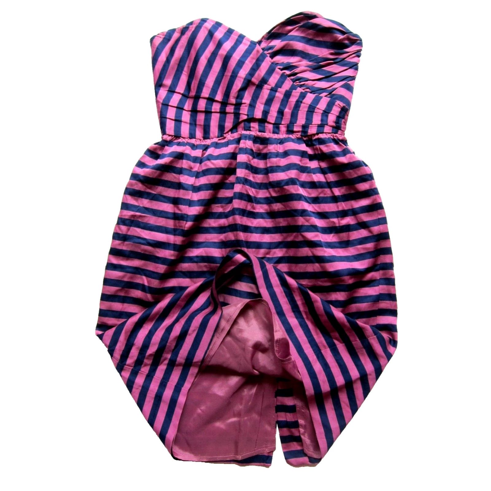 Anthropologie **Pink Blue Striped Strapless Silk Dress Corey Lynn Calter 2** User: **Strapless Pink Blue Striped Silk Corey Lynn Calter Dress 2** Size XS / US 0-2 / IT 36-38 - 5 Thumbnail
