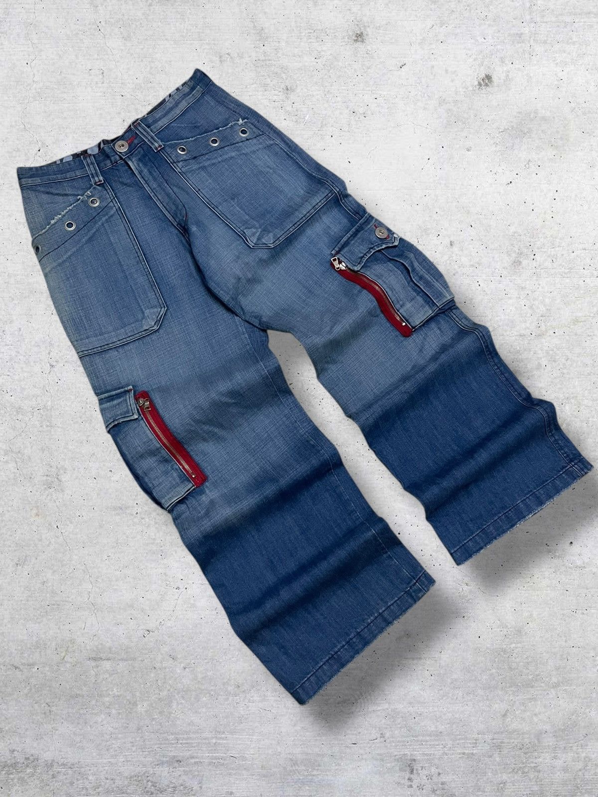 GOA MOUNTED POLICE 1990S JAPAN DESIGNER BAGGY MULTIPOCKET DENIM Size US 32 / EU 48 - 2 Thumbnail