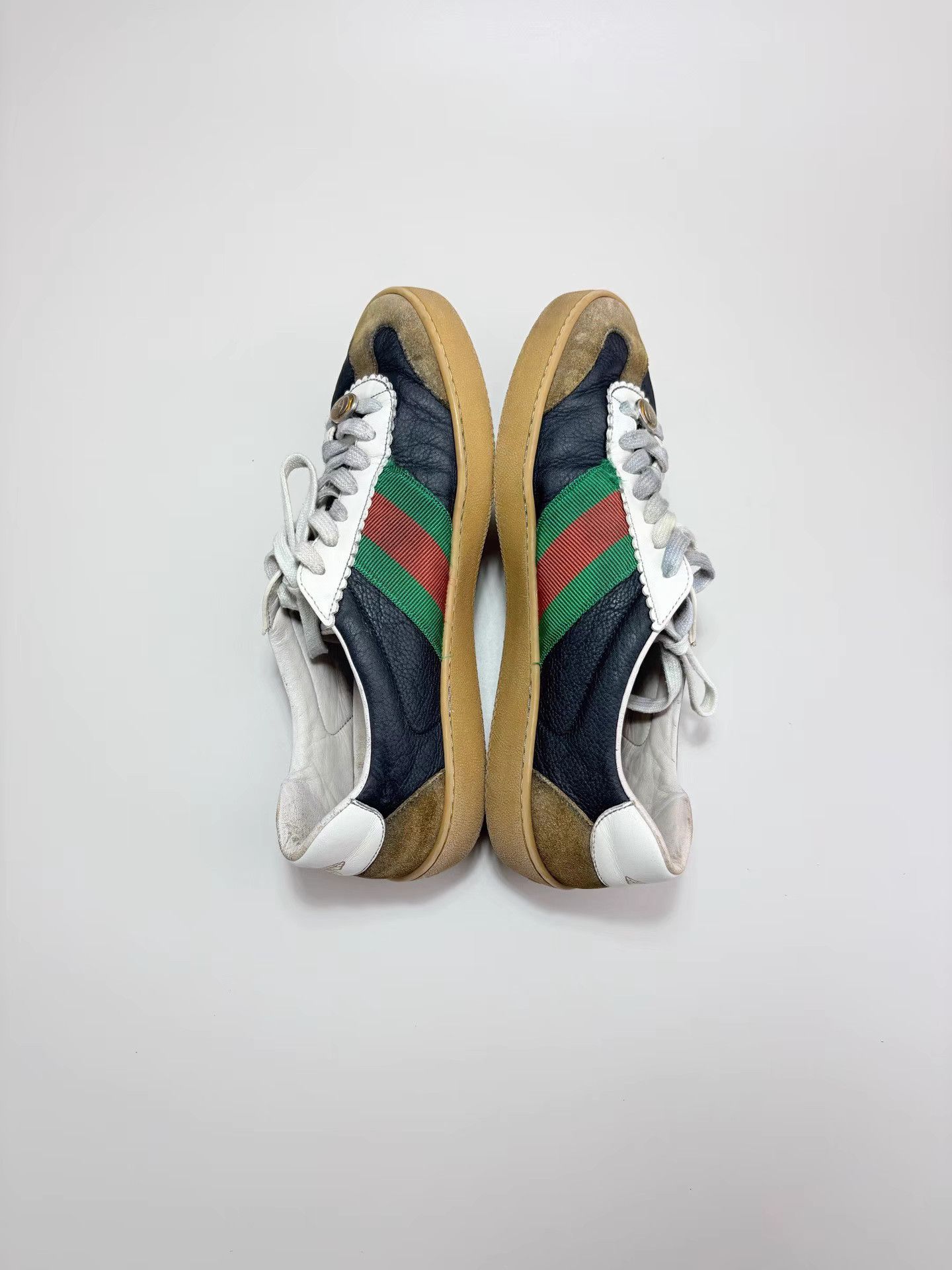 Gucci GUCCI G74 Black and Green Retro Sneakers K1 Size US 7.5 / EU 40-41 - 4 Thumbnail