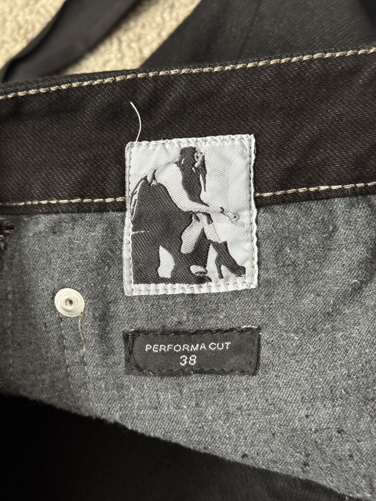 Rick Owens FW22 Rick Owens DRKSHDW Black Waxed Performa Cut Denim Jeans Size US 36 / EU 52 - 8 Thumbnail