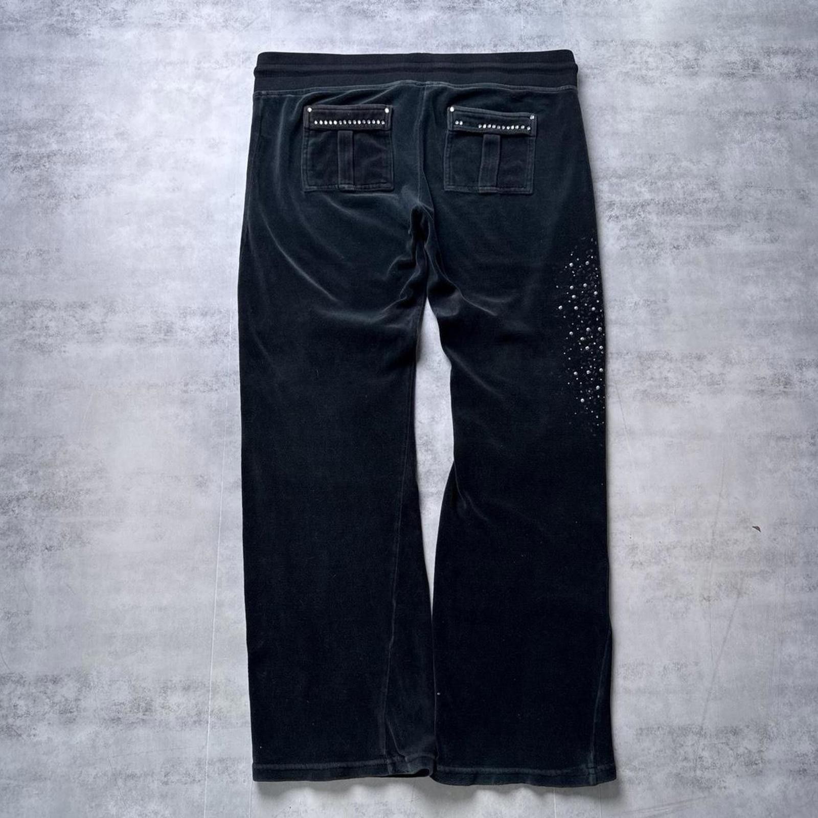 Bcbgmaxazria Y2K BCBG 00s Black Flared Sweatpants Size 36" / US 14 / IT 50 - 2 Thumbnail
