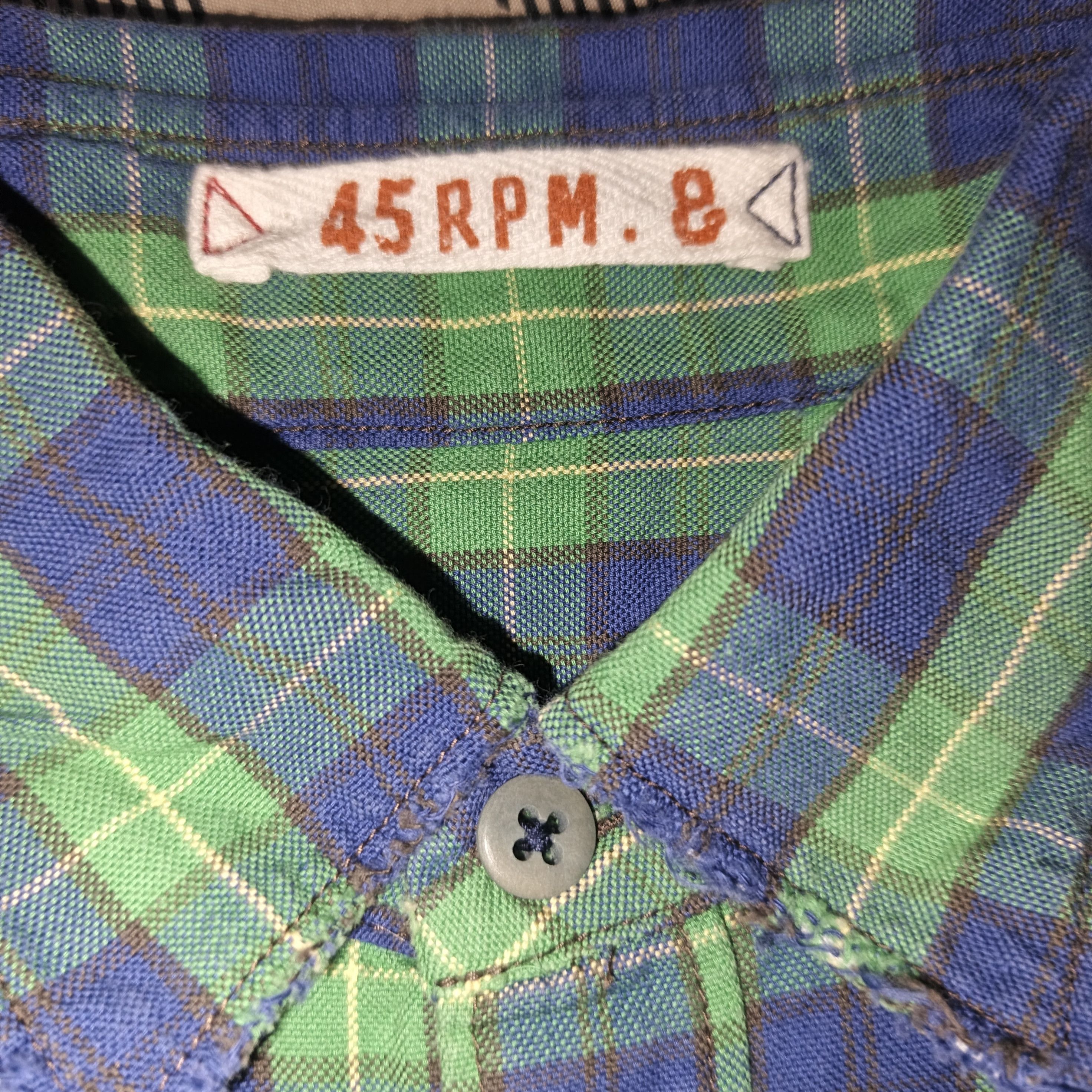 45rpm 45rpm Green & Blue Plaid Longsleeve Shirt Size M / US 6-8 / IT 42-44 - 9 Thumbnail