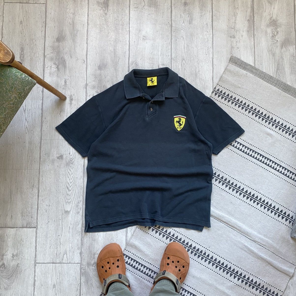 Ferrari Vintage 90s Faded Racing Ferrari Polo tee Y2K Size US M / EU 48-50 / 2 - 1 Thumbnail
