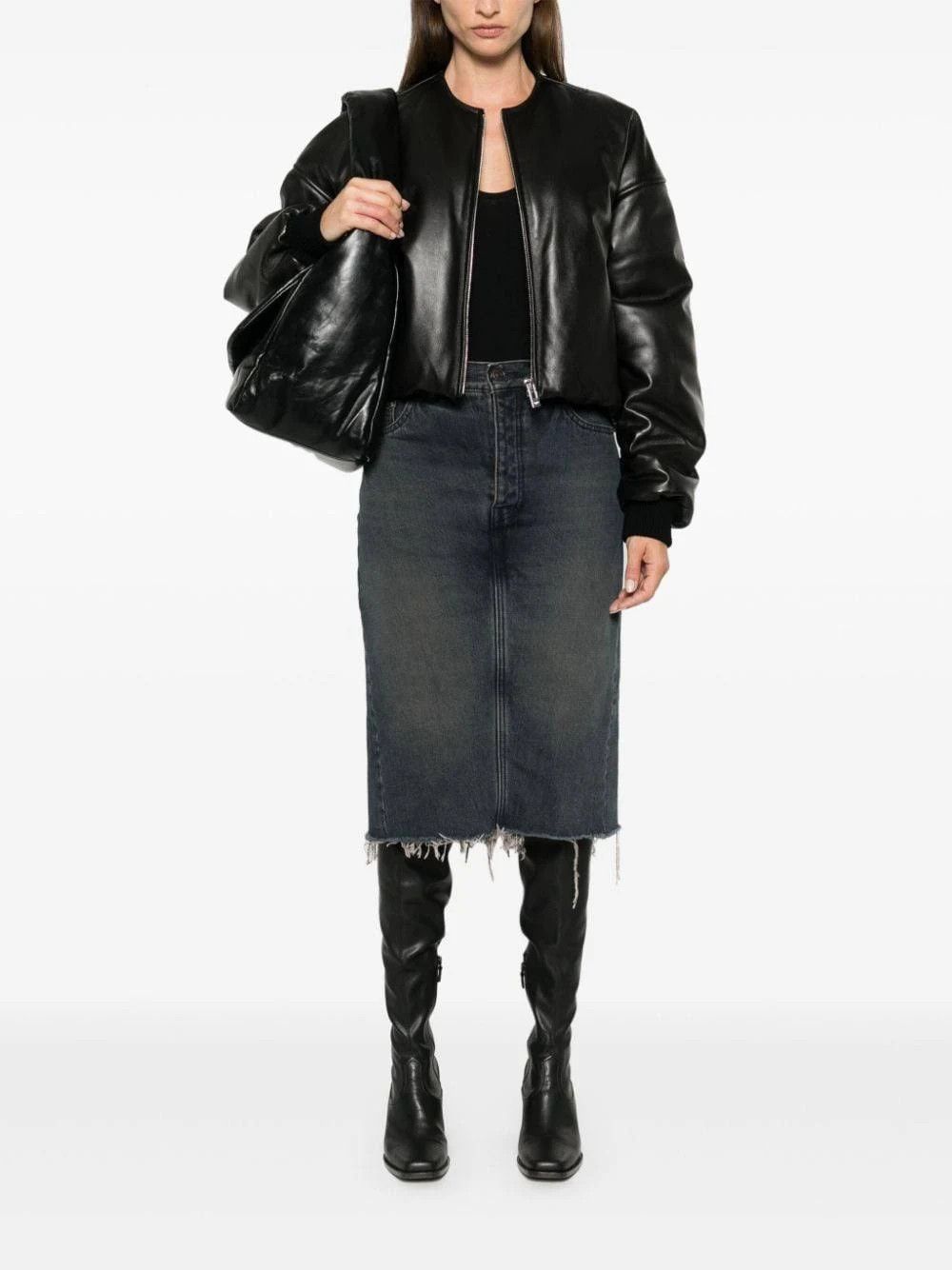 Balenciaga o1la1rc1a1024 Denim Skirt Shorts in Brown/Marine Blue Size 28" / US 6 / IT 42 - 6 Thumbnail