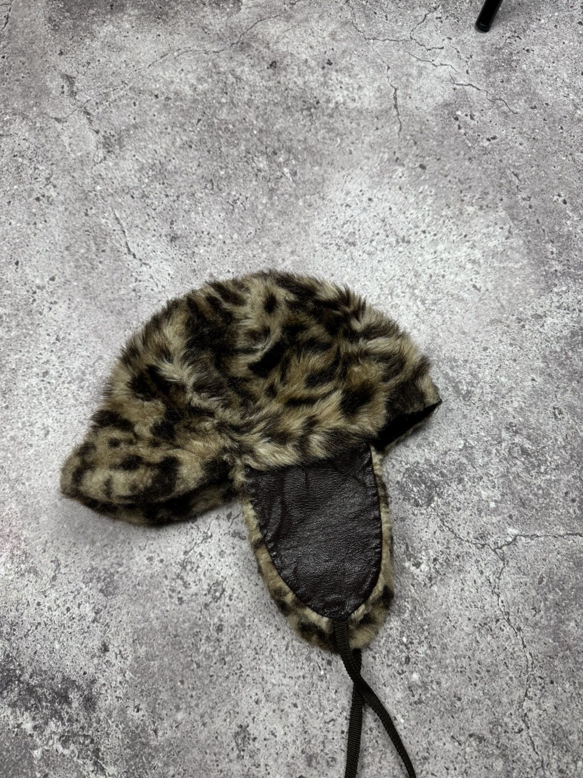 Japanese Brand Y2K Leopard Ushanka Leather Hat with Ears Asap Travis Style Size ONE SIZE - 2 Thumbnail
