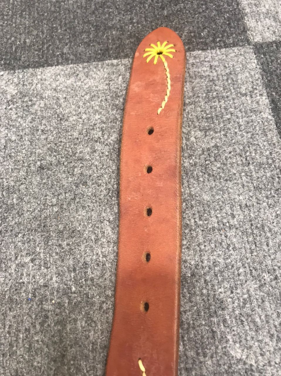 Levi's × Vintage Levis Leather Belt with Floral Stitch Size ONE SIZE - 6 Thumbnail