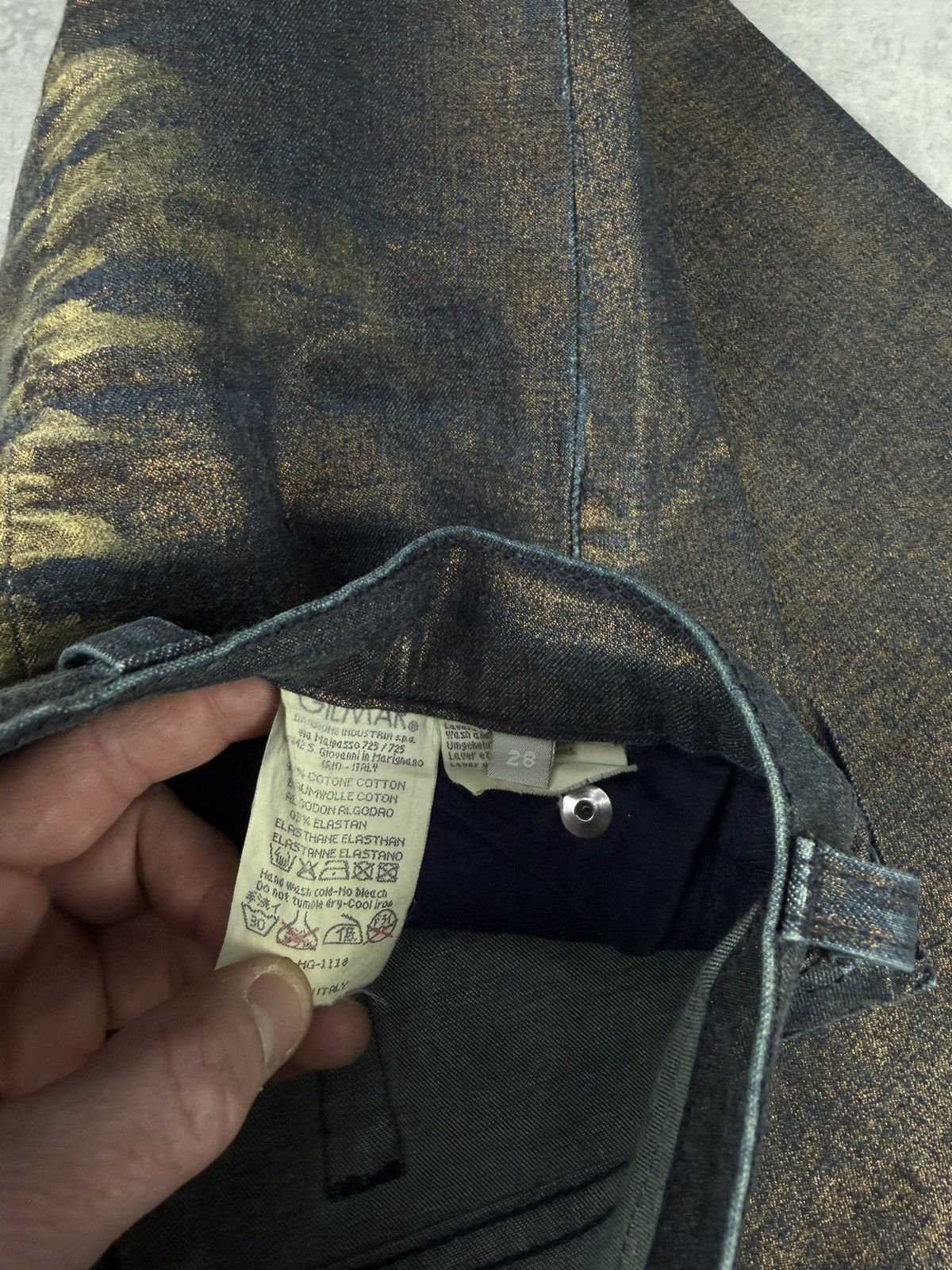 Iceberg Iceberg Icejeans Metallic Coated Denim Jeans Made in Italy Size 28" / US 6 / IT 42 - 11 Thumbnail
