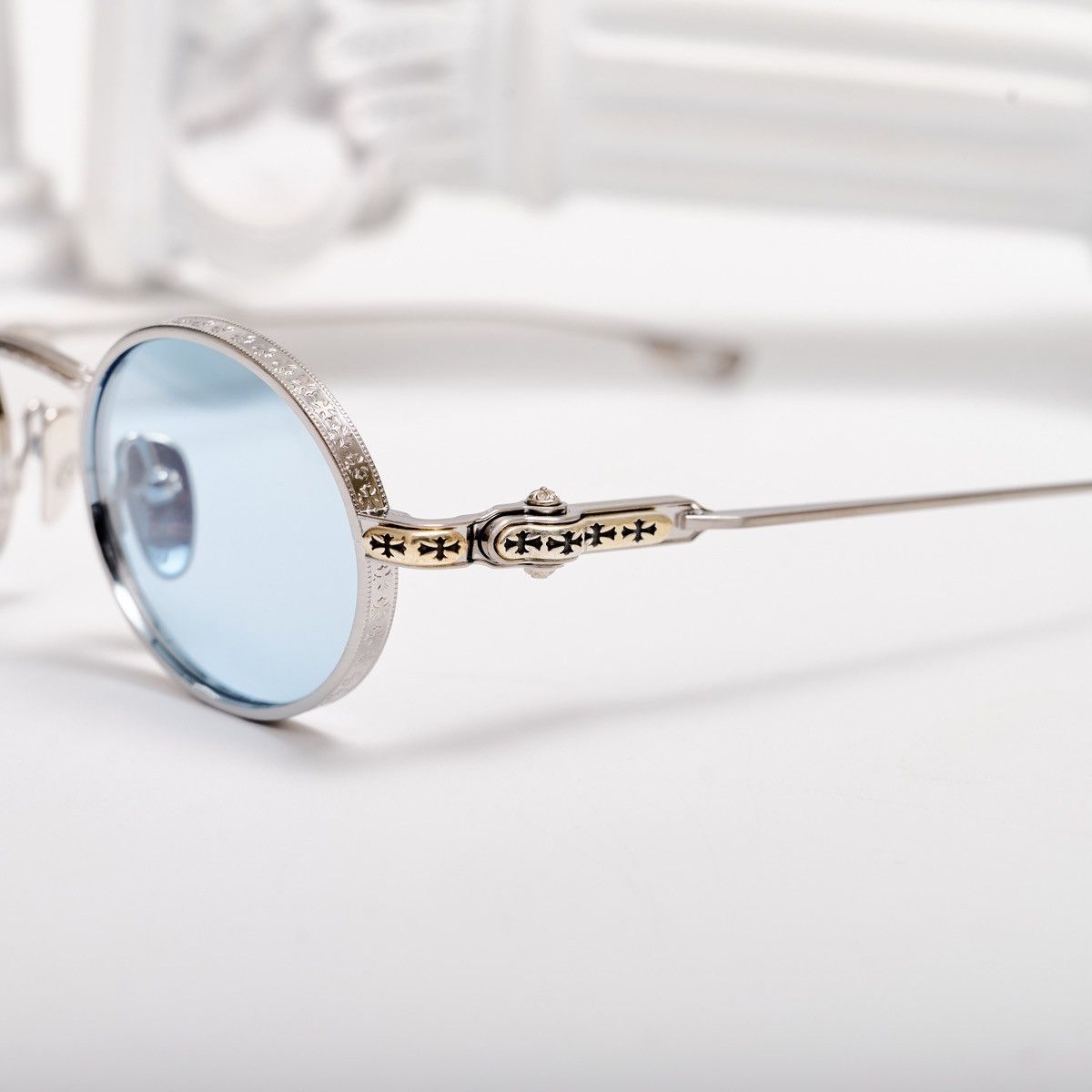 Chrome Hearts CHROME HEARTS HONEY DIPPED BRUSHED ALLOY SUNGLASSES Size ONE SIZE - 3 Thumbnail