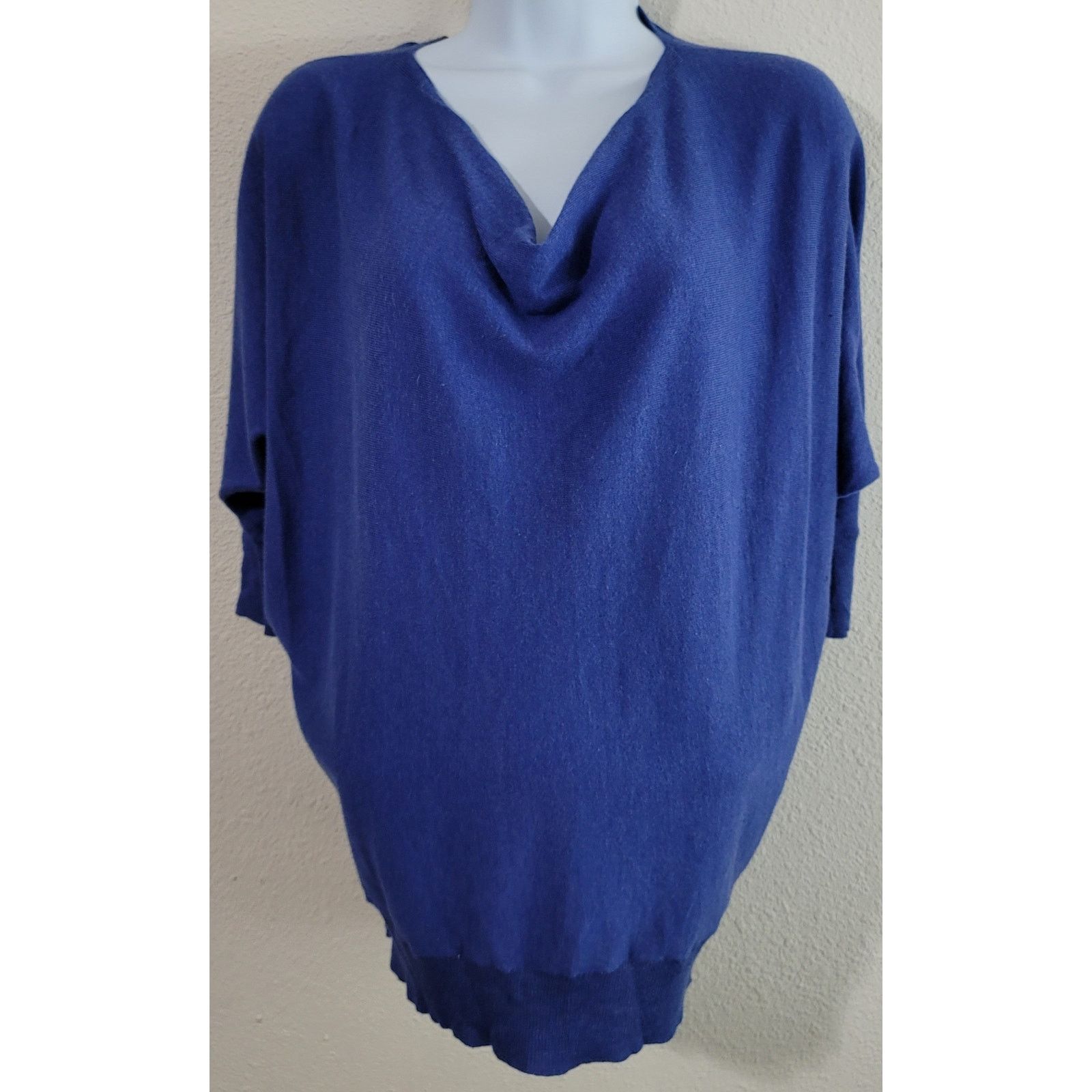 Other Eileen Fisher Blue Marled Draped Cowl Neck Sweater XS Size XS / US 0-2 / IT 36-38 - 1 Thumbnail