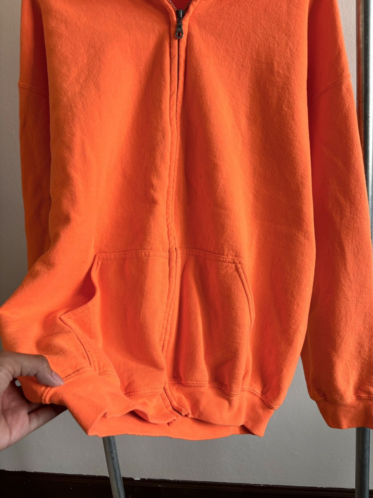 Russell Athletic Gildan Blank Orange Hoodie Zip Size US XL / EU 56 / 4 - 4 Thumbnail
