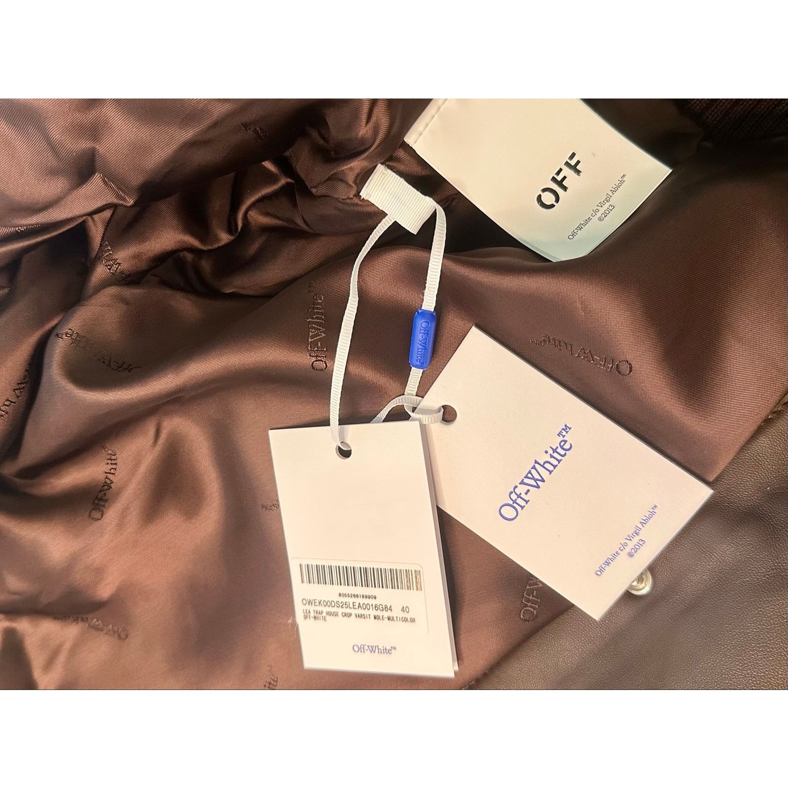Off-White Off-White Virgil Abloh Trap House Crop Leather Varsity IT 40 Size S / US 4 / IT 40 - 4 Thumbnail