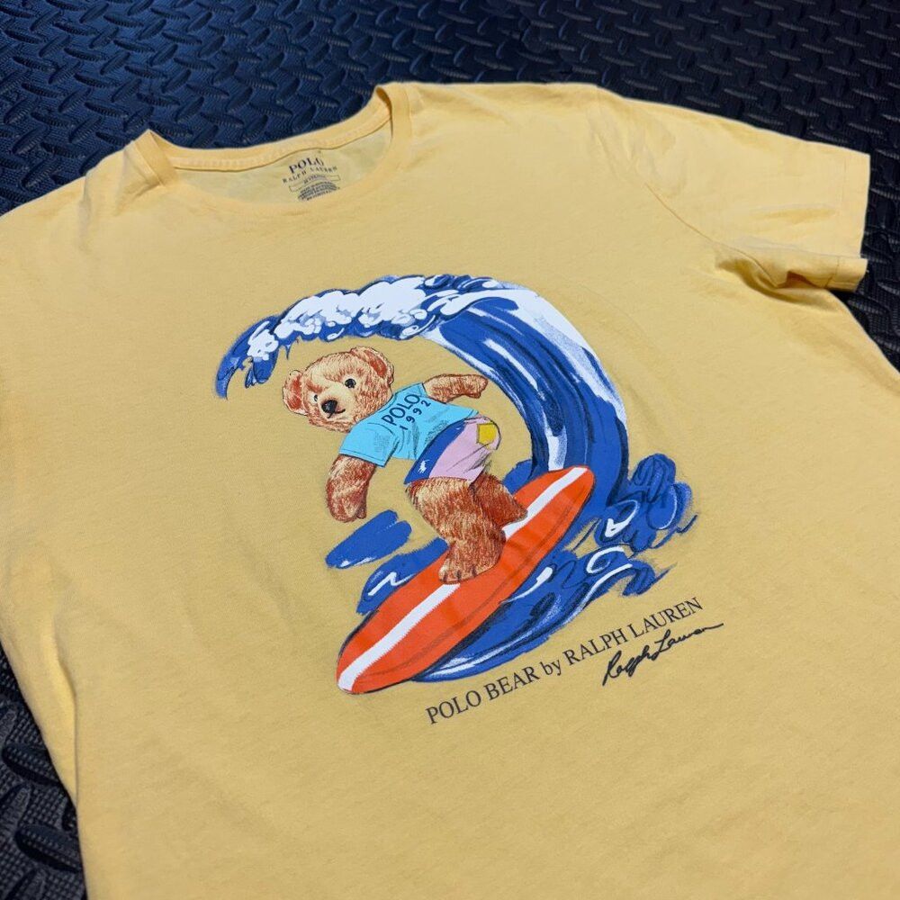 Polo Ralph Lauren POLO Bear Ralph Lauren Yellow Summer Surf Tee 🐻 🌊 Size US M / EU 48-50 / 2 - 2 Thumbnail