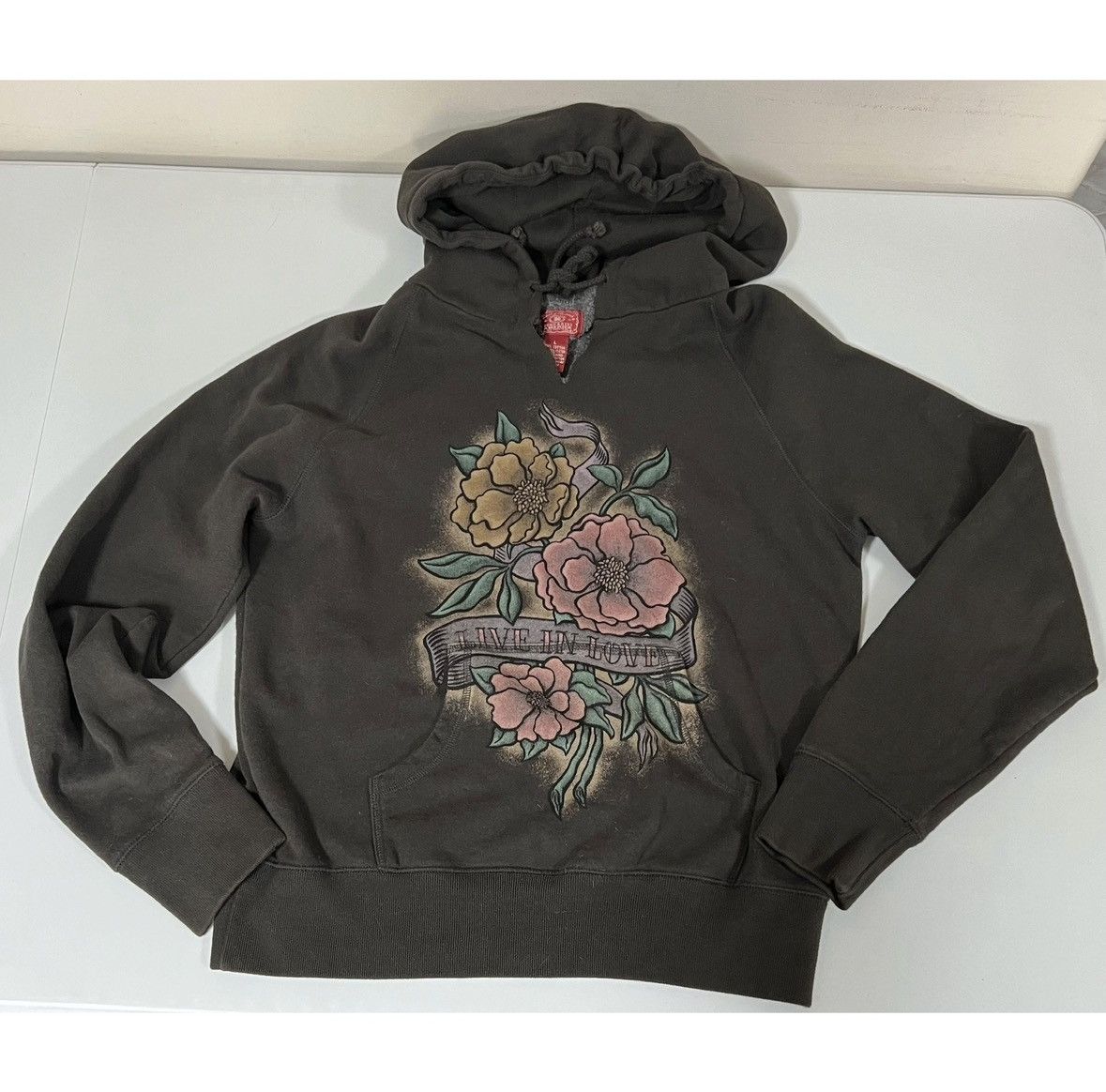 Lucky Brand Lucky Brand ‘Live in Love’ Y2K Sweatshirt Hoodie Size L 🌹✨ Size L / US 10 / IT 46 - 2 Thumbnail