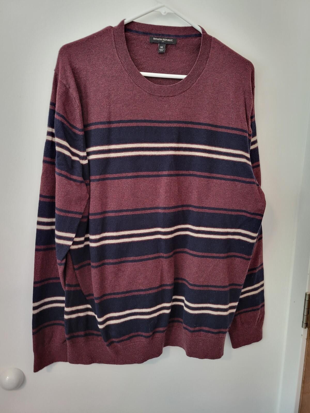 Banana Republic Banana Republic XL Striped Cotton Blend Sweater Size US XL / EU 56 / 4 - 1 Thumbnail