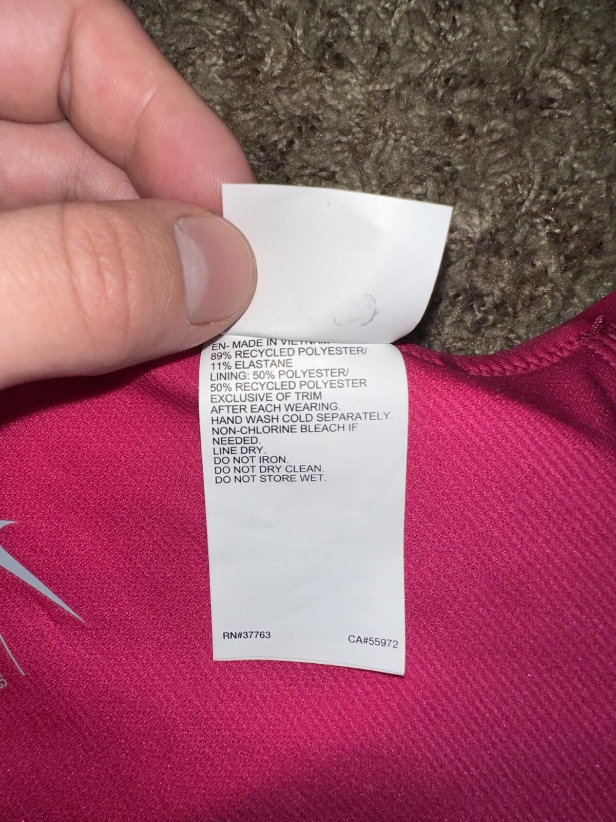 Nike Nike Stretch Crossback Lined Swimsuit Top Fireberry Size ONE SIZE - 6 Thumbnail