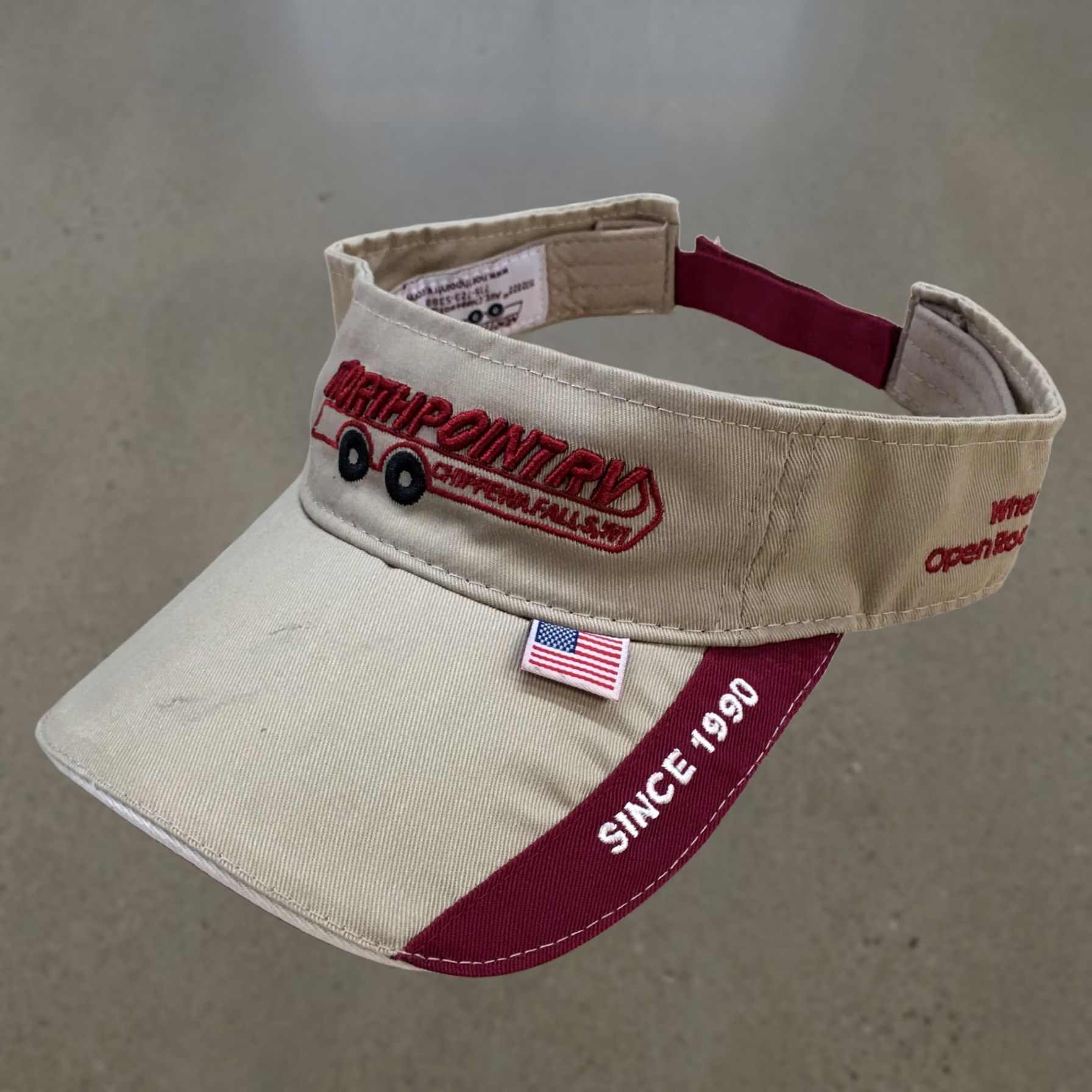 Logo 7 North Pont RV Visor Cap Hat Mens One Size Beige Adjustable Embroidered Logo Size ONE SIZE - 1 Thumbnail
