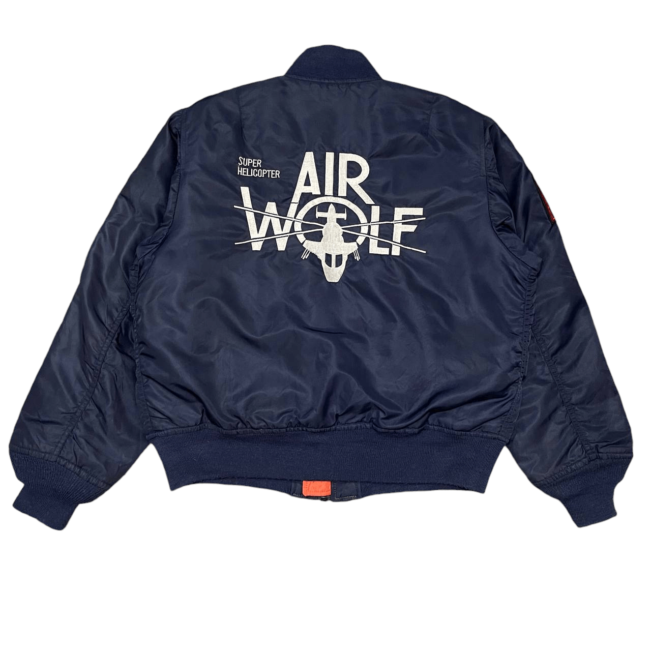 Vintage 80's Air Wolf Super Helicopter Flyers Bomber Jacket