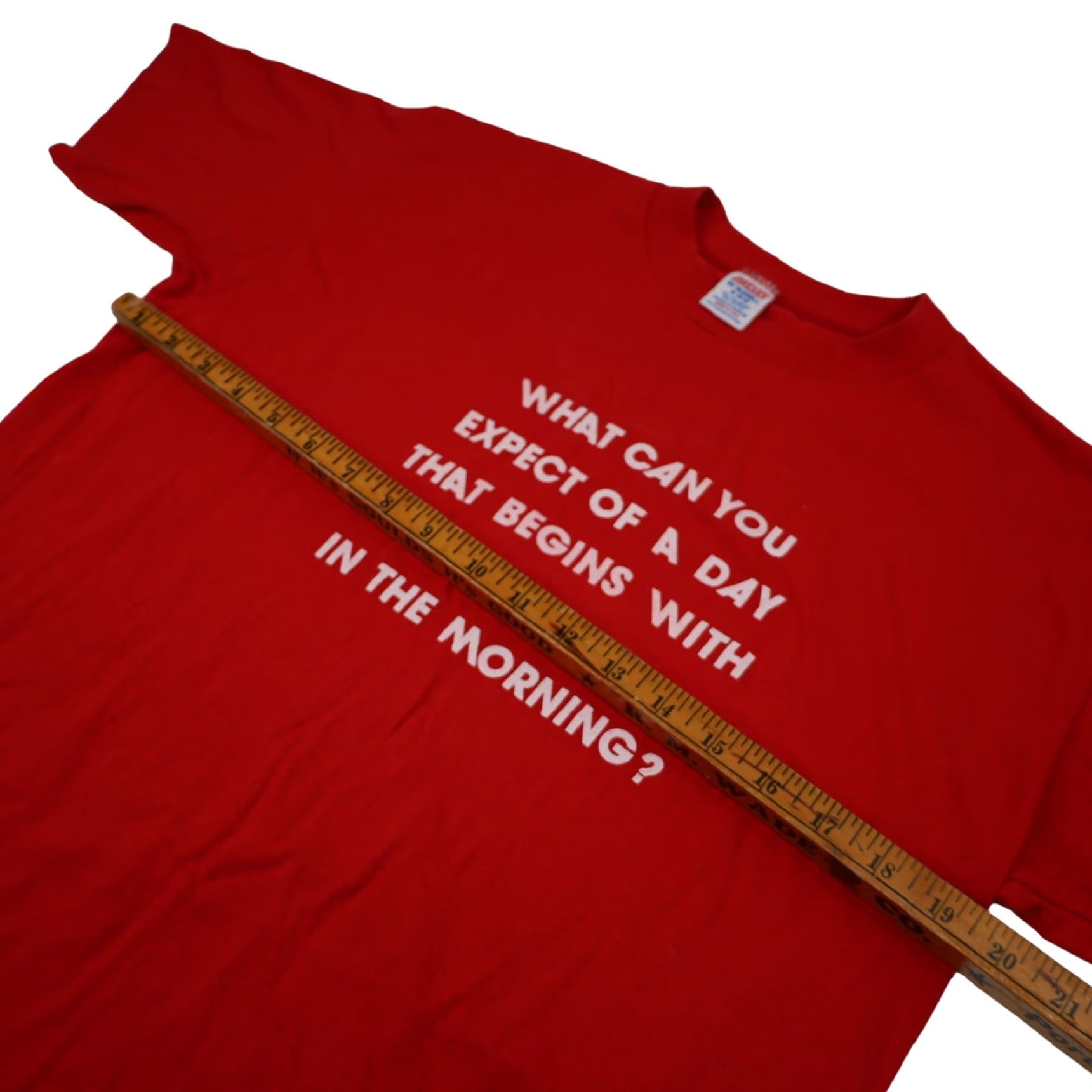 Vintage VINTAGE 90s Mens T-Shirt Red M Slogan Shirt Size US M / EU 48-50 / 2 - 5 Thumbnail