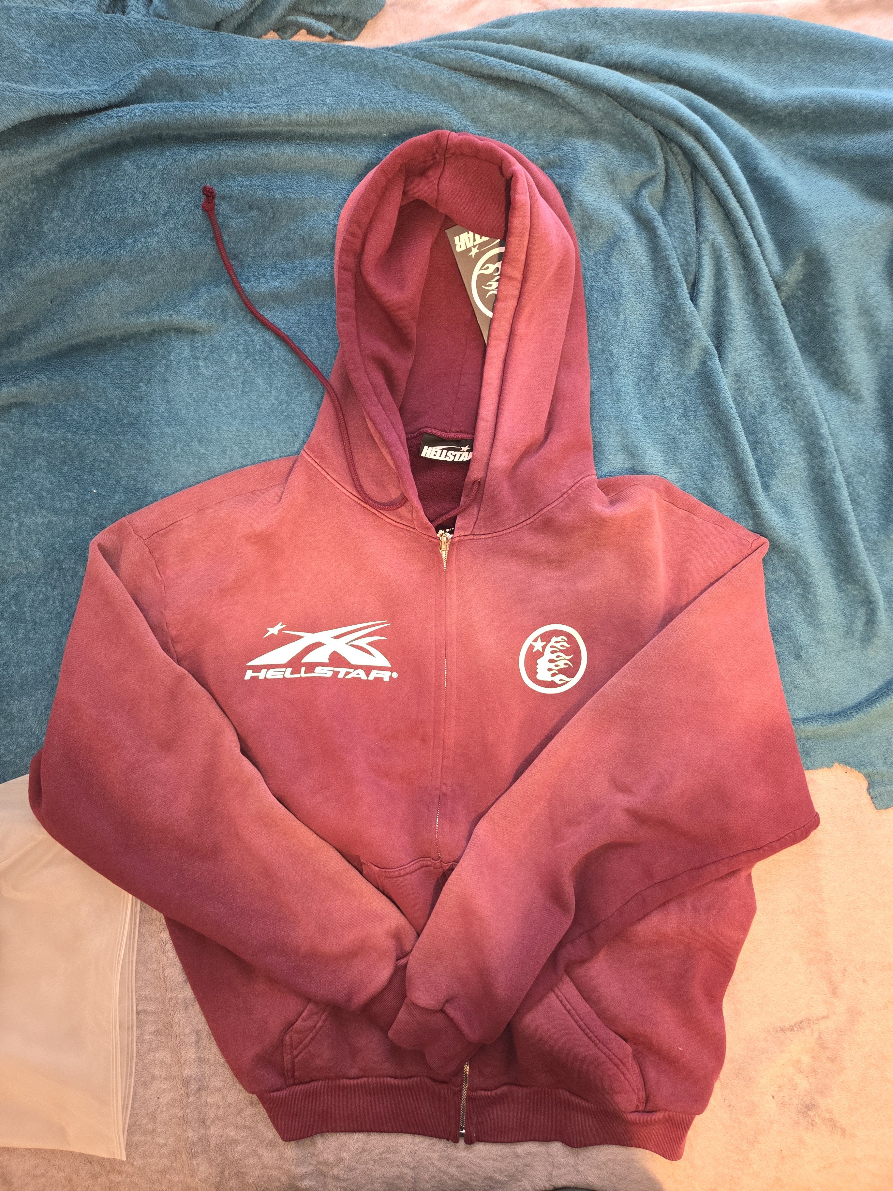 HELLSTAR Hellstar Burgundy zip up hoodie Size US L / EU 52-54 / 3 - 5 Thumbnail