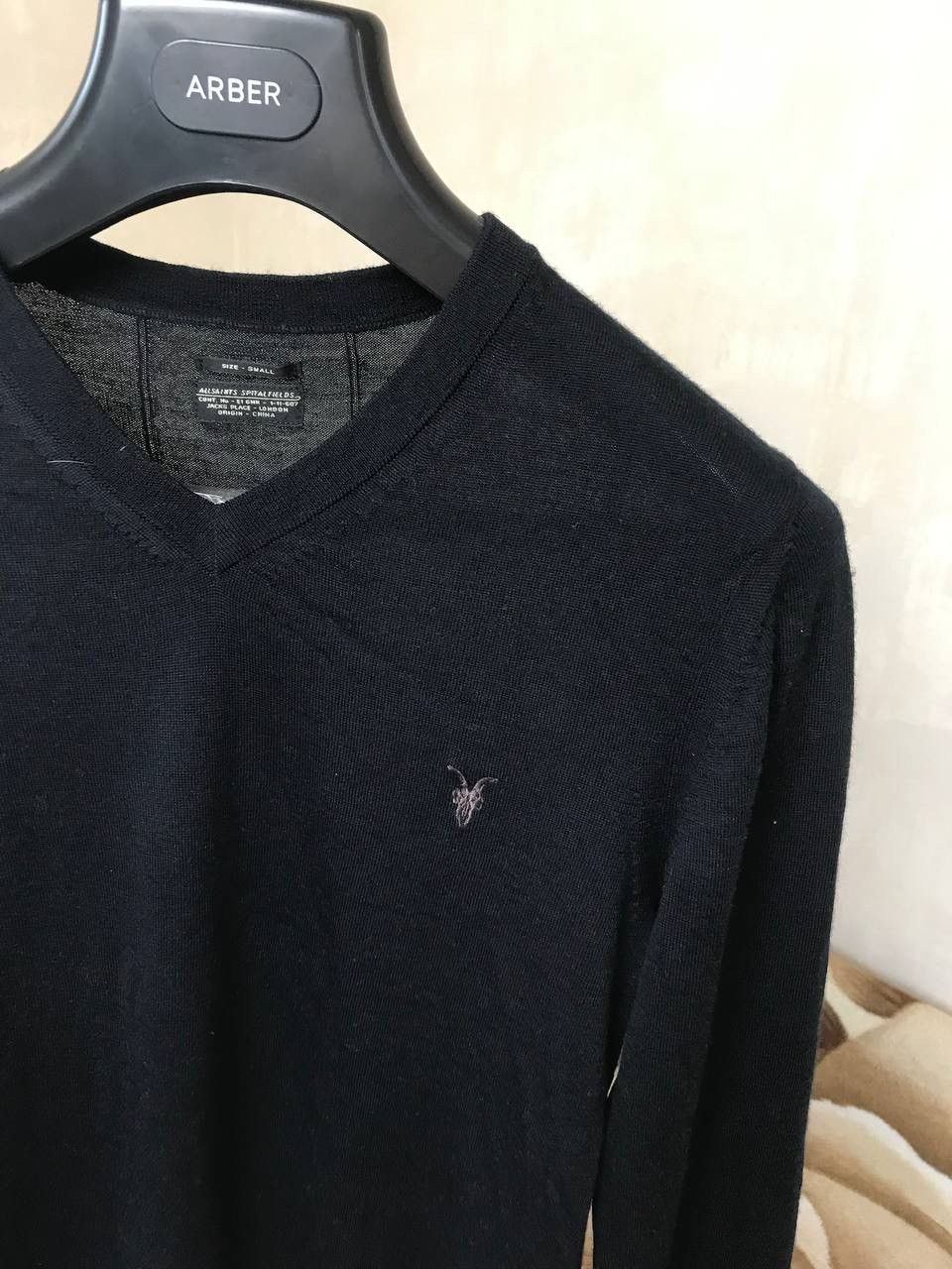 Allsaints 🔥 Allsaints Spitalfields 100% Wool Merino V Neck Sweater Size US S / EU 44-46 / 1 - 6 Thumbnail