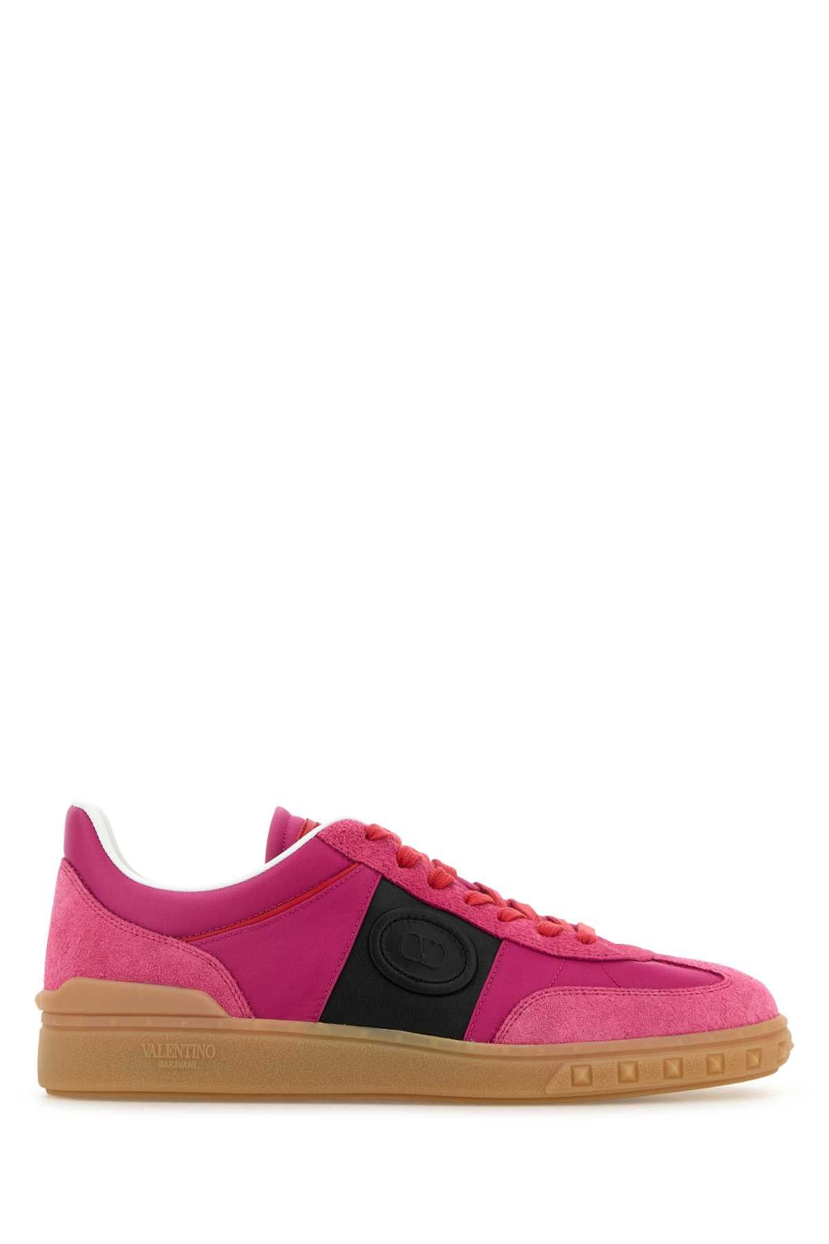 Valentino Pink Suede And Fabric Upvillage Sneakers | Grailed