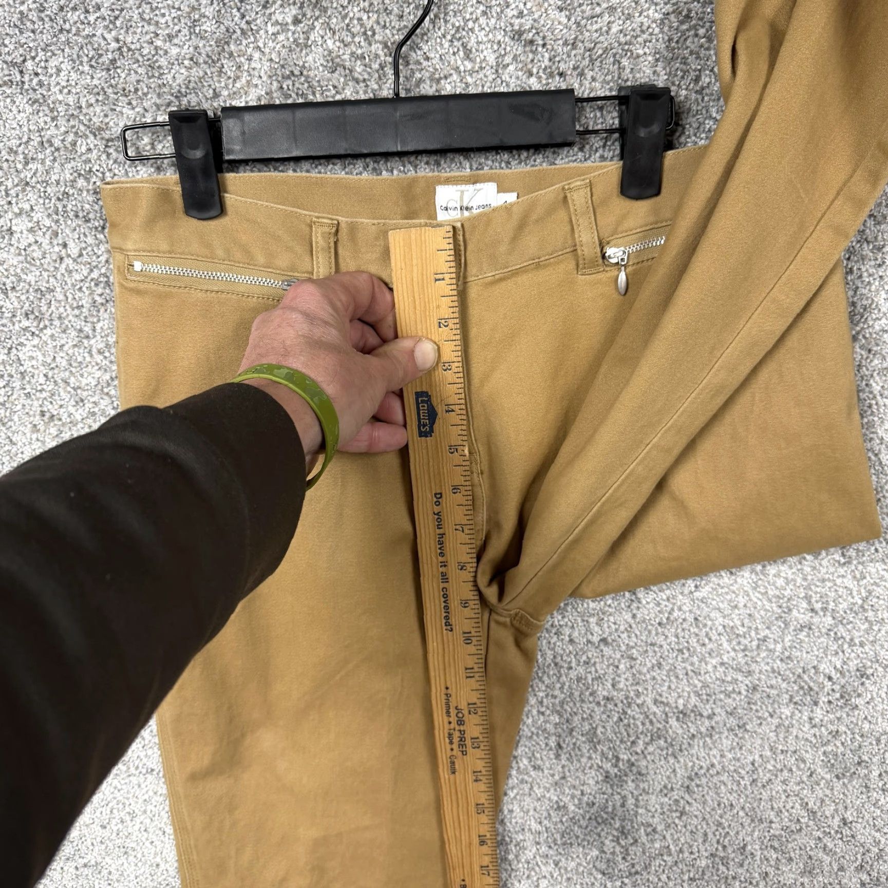 Vintage VINTAGE Calvin Klein Jeans Pants 4 31x30.5 Tan Khaki Slim Bootcut Zip Pockets Office Size 27" / US 4 / IT 40 - 5 Thumbnail