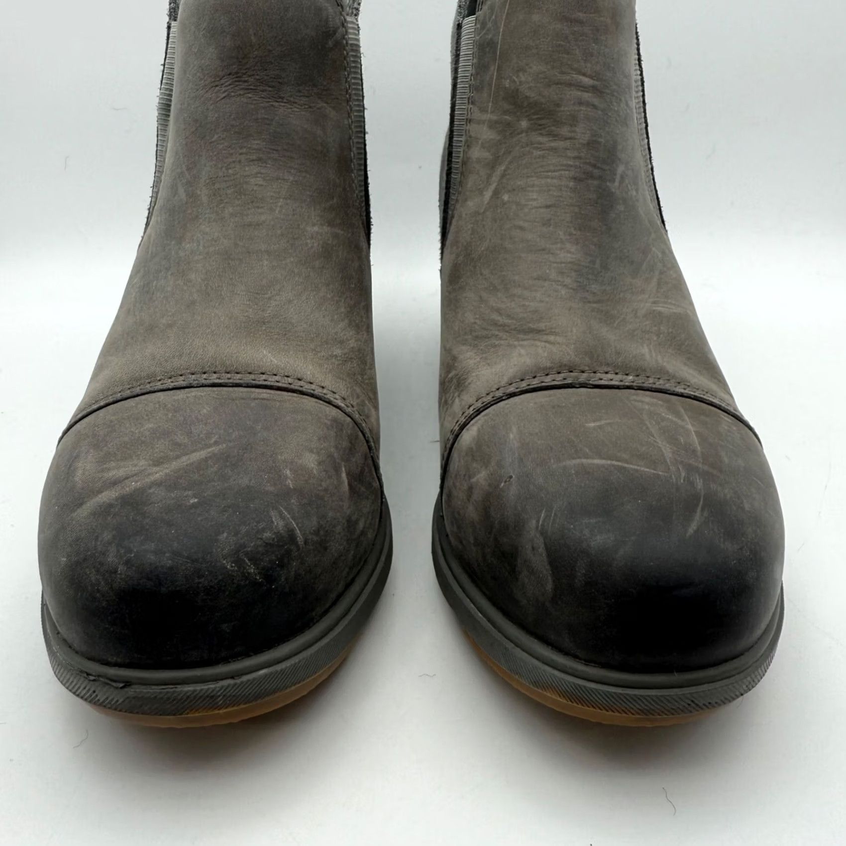 SOREL Sorel Womens Evie Bootie Ankle Pull On Size 7.5 Gray Leather Wedge Heel Size US 8 / IT 38 - 3 Thumbnail