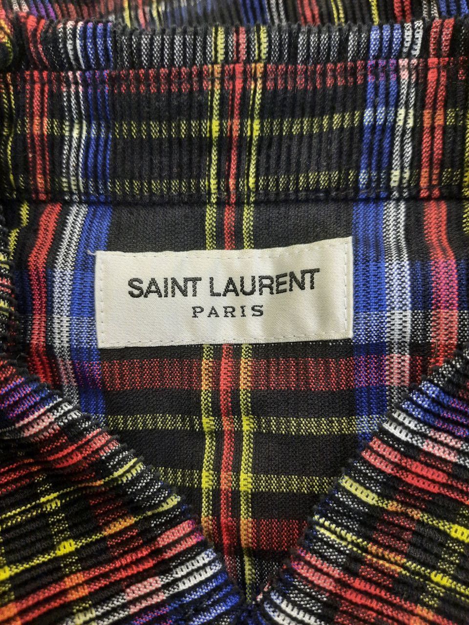 Saint Laurent Paris Western Check Plaid Striped Corduroy Shirt Size US XS / EU 42 / 0 - 3 Thumbnail