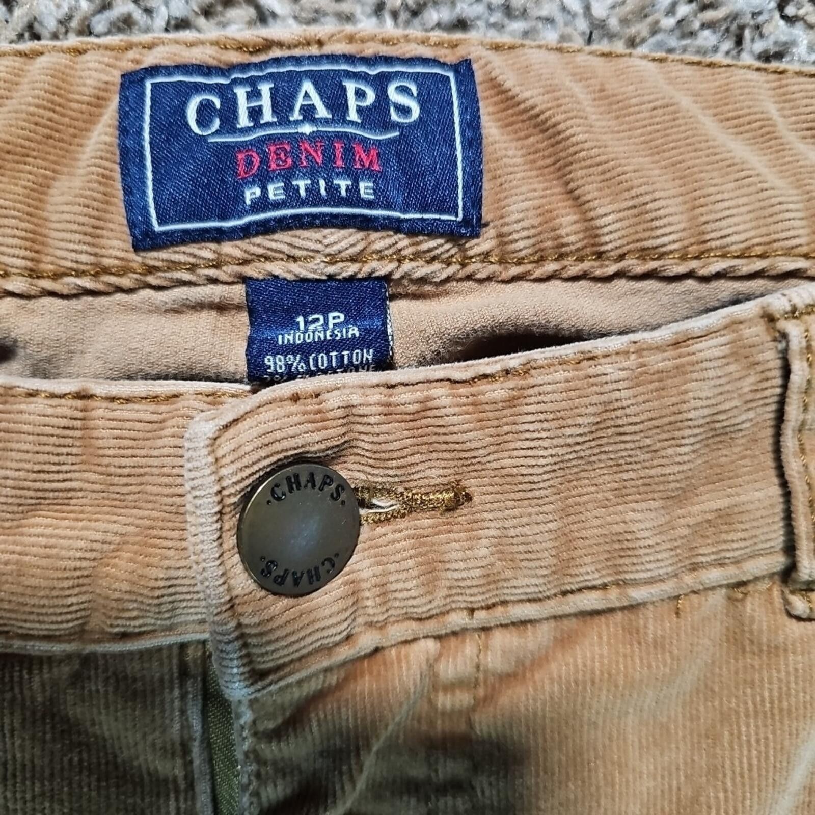 Chaps Chaps Denim Petite Corduroy Brown Pants 12P Size 34" / US 12 / IT 48 - 2 Thumbnail