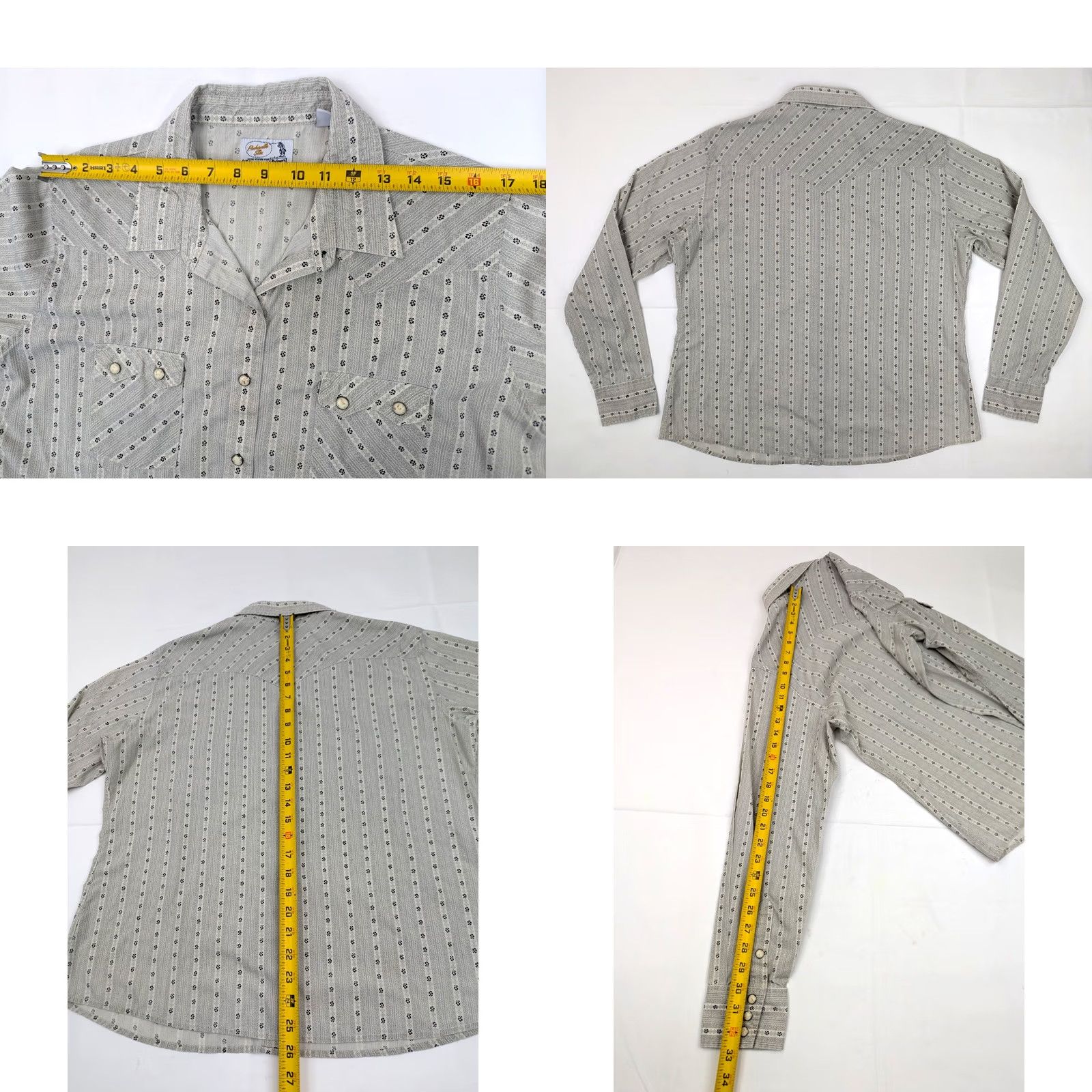 Vintage Vtg Panhandle Slim Western Shirt Men XL Geometric Stripe Pearl Snap Button-Up Casual Western Shirt Size US XL / EU 56 / 4 - 8 Thumbnail