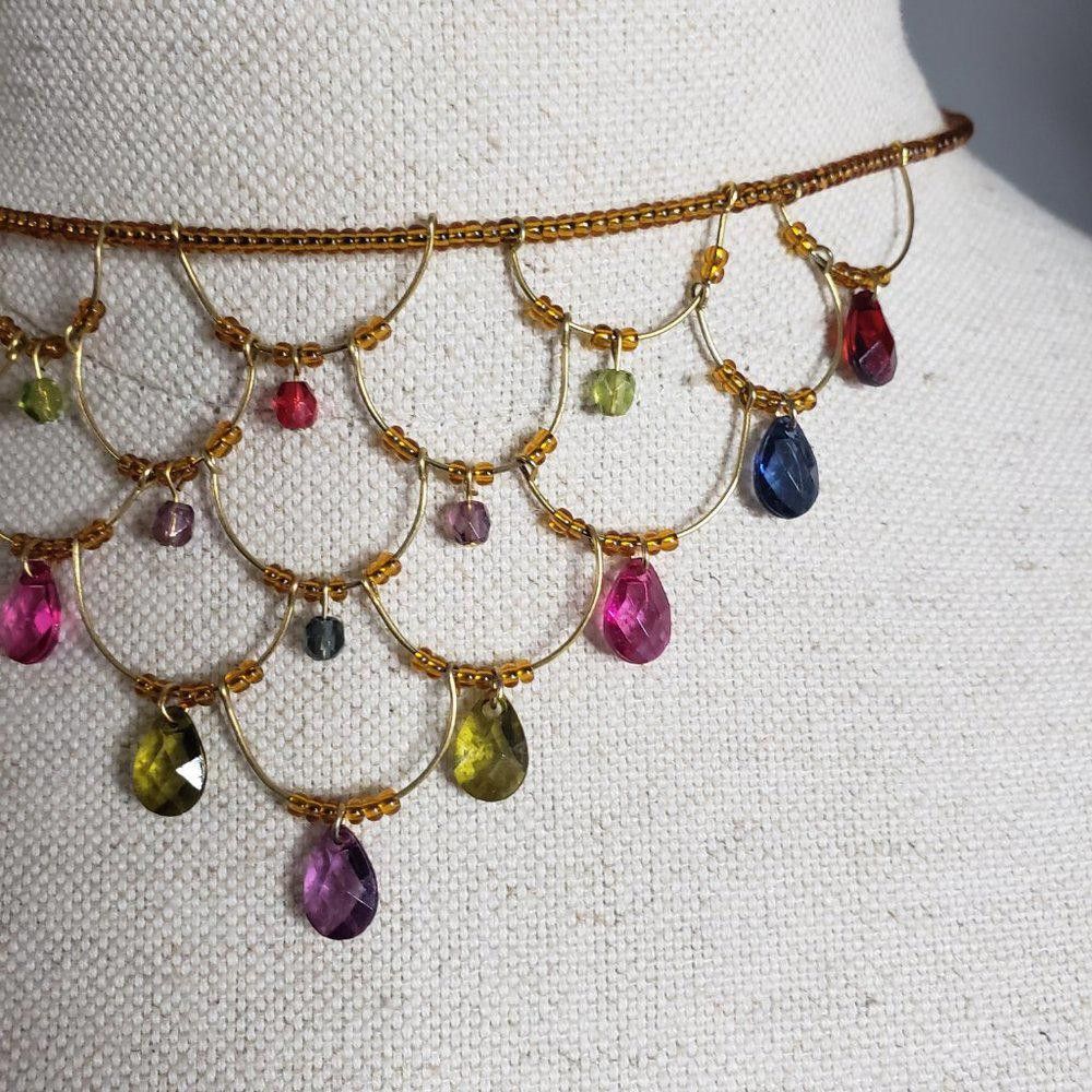Designer Chandelier Crystal Wire Beaded Delicate Choker Size ONE SIZE - 3 Thumbnail