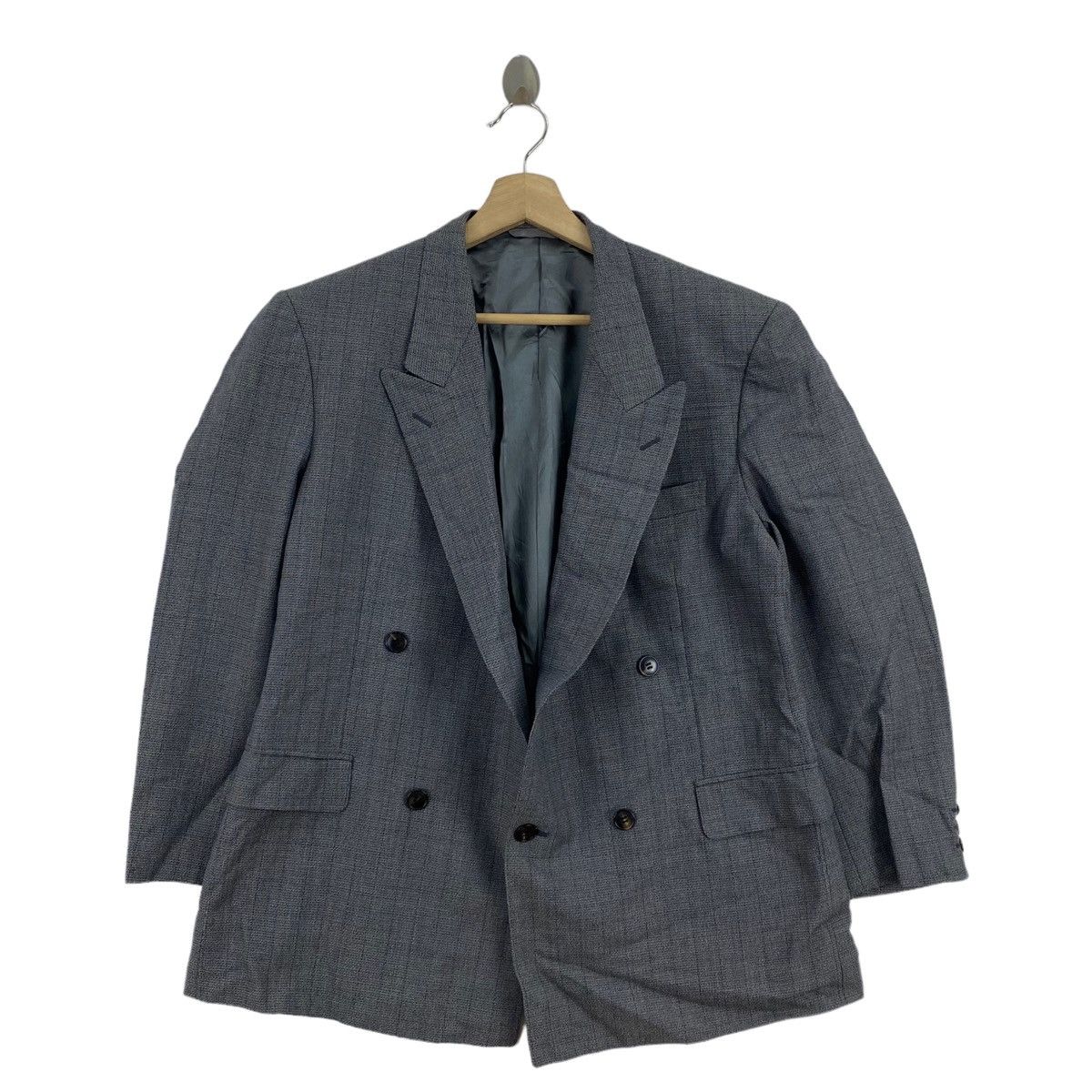 image of Italian Designers x Mila Schon Sports Italian Designer Grey Blazer Coat, Men's (Size Large)